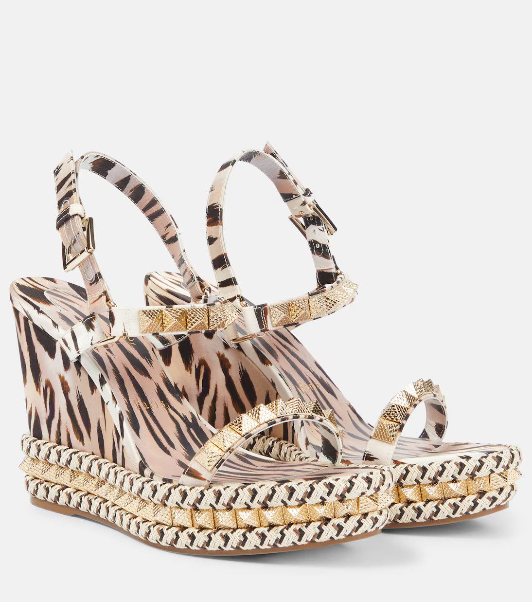 Christian Louboutin oc11z0126 Pyraclou 110mm Sandals in Multicolor Size US 9 / IT 39 - 2 Thumbnail