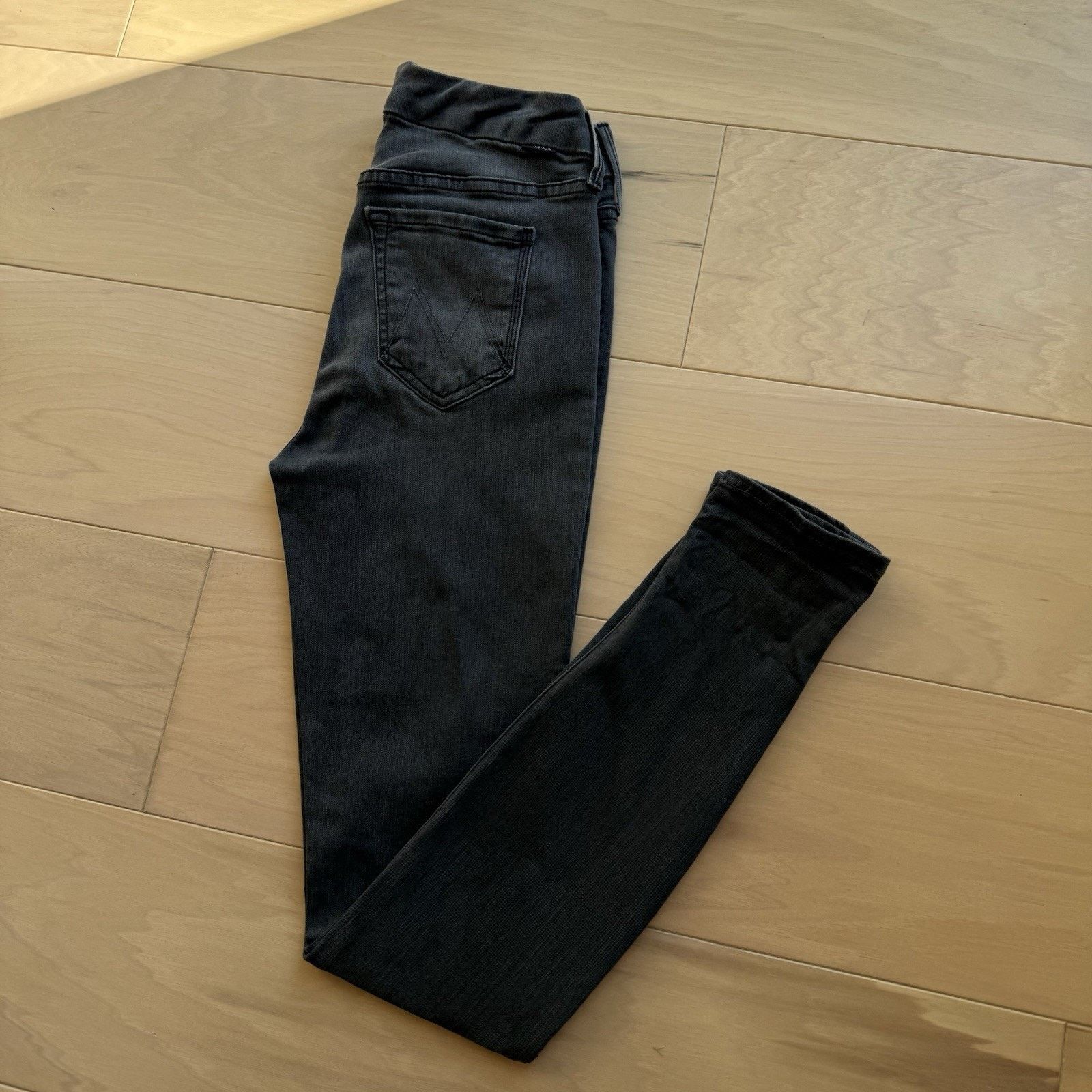 MOTHER Mother Looker Jeans Women's 25 Black Skinny Glam Boho Party Size 25" / US 0 / IT 36 - 9 Thumbnail
