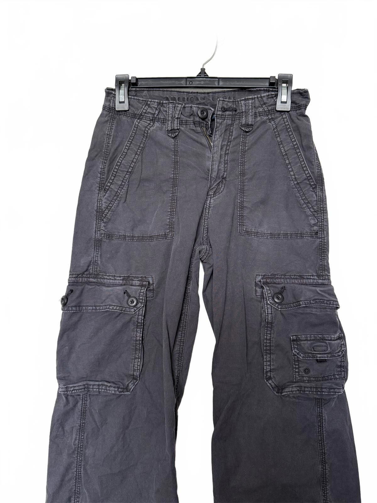 Designer Vintage Y2K Grunge Dark Gray Cargo Pants Size 26" / US 2 / IT 38 - 1 Thumbnail