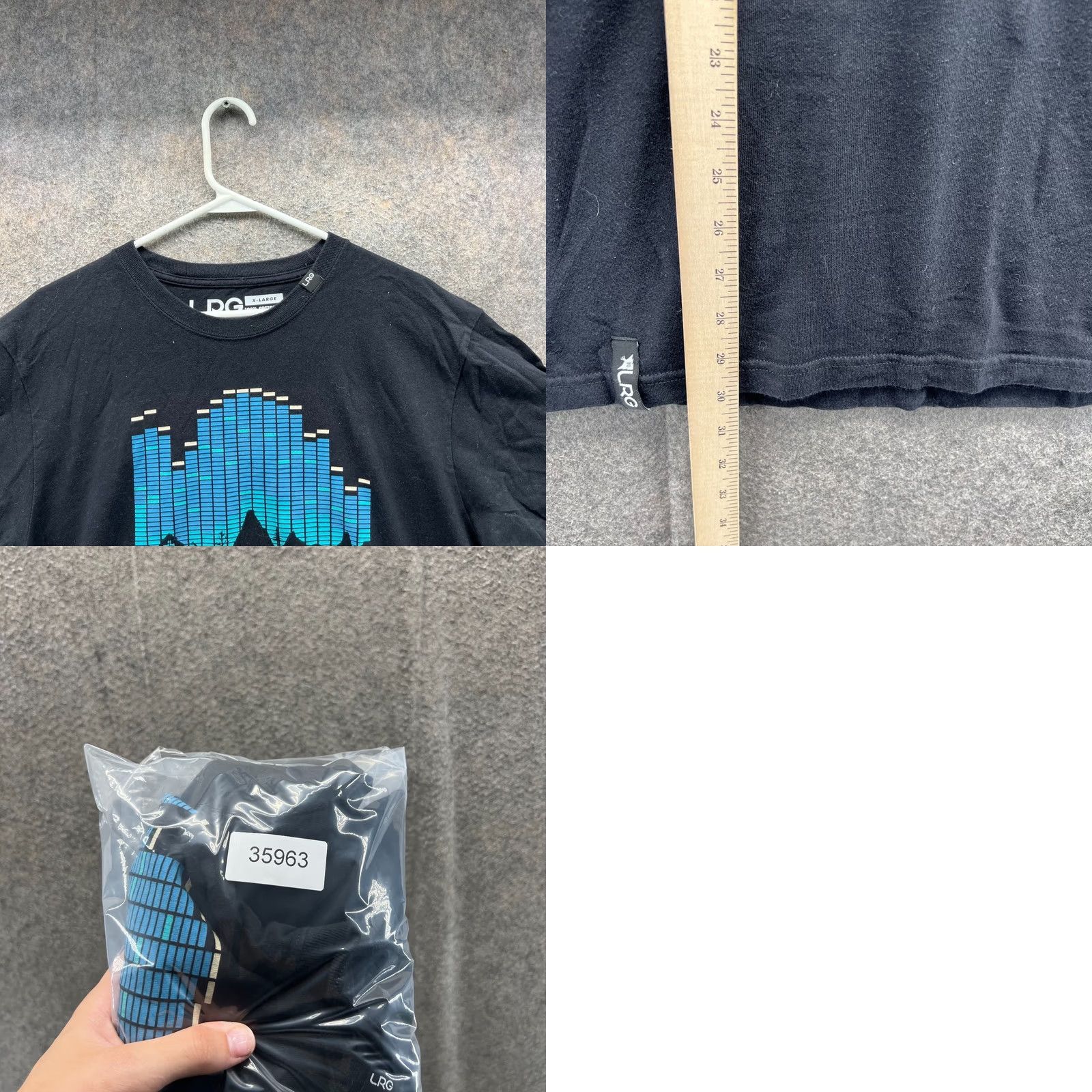 Logo 7 LRG Shirt Mens XL Black Graphic Tee Equalizer Soundwave Tree Logo 100% Cotton Size US XL / EU 56 / 4 - 8 Thumbnail