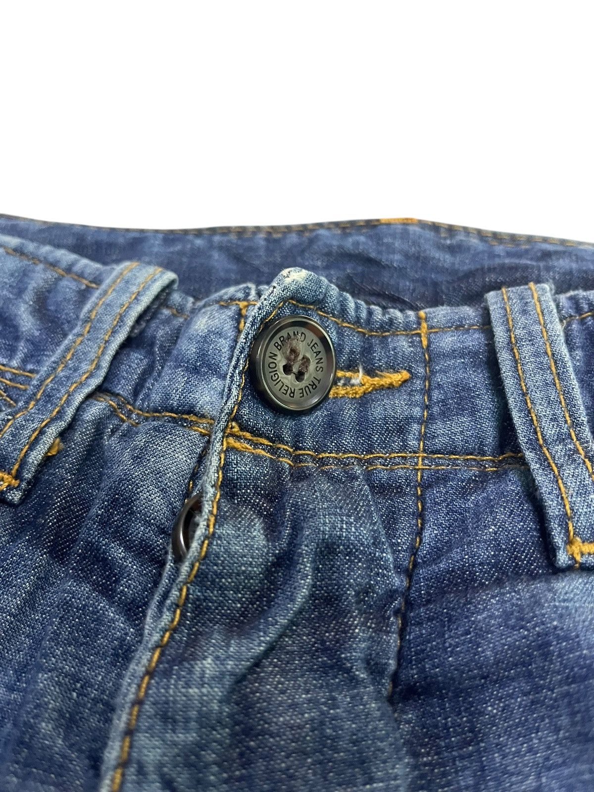 If Six Was Nine × Japanese Brand × True Religion VINTAGE TRUE RELIGION ROMAN PHOENIX WASHED BLUE JEANS Size US 32 / EU 48 - 6 Thumbnail