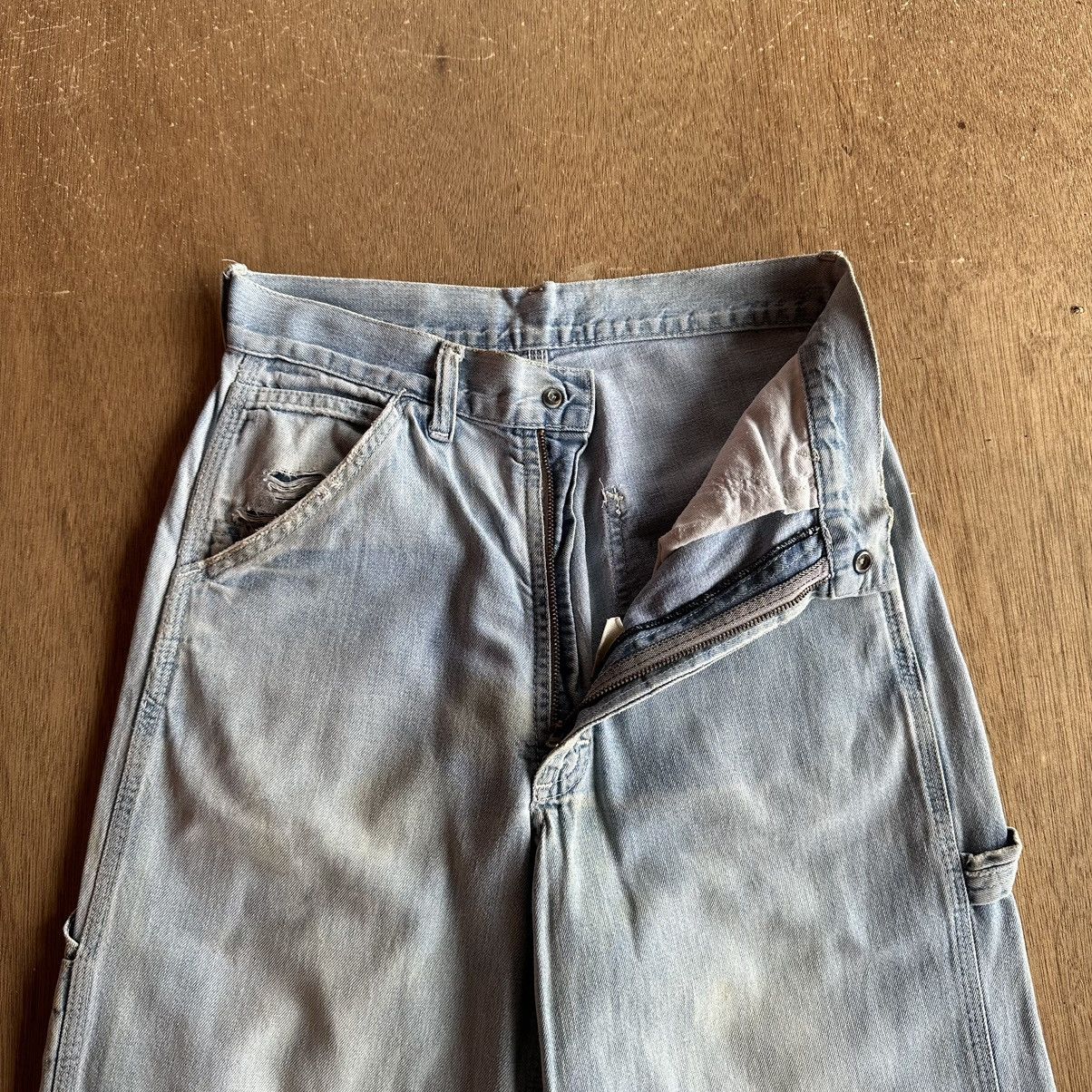 Japanese Brand VTG LEE DISTRESSED DENIM TALON RUSTY DIRTY JEANS BAGGY PANTS Size US 27 - 9 Thumbnail