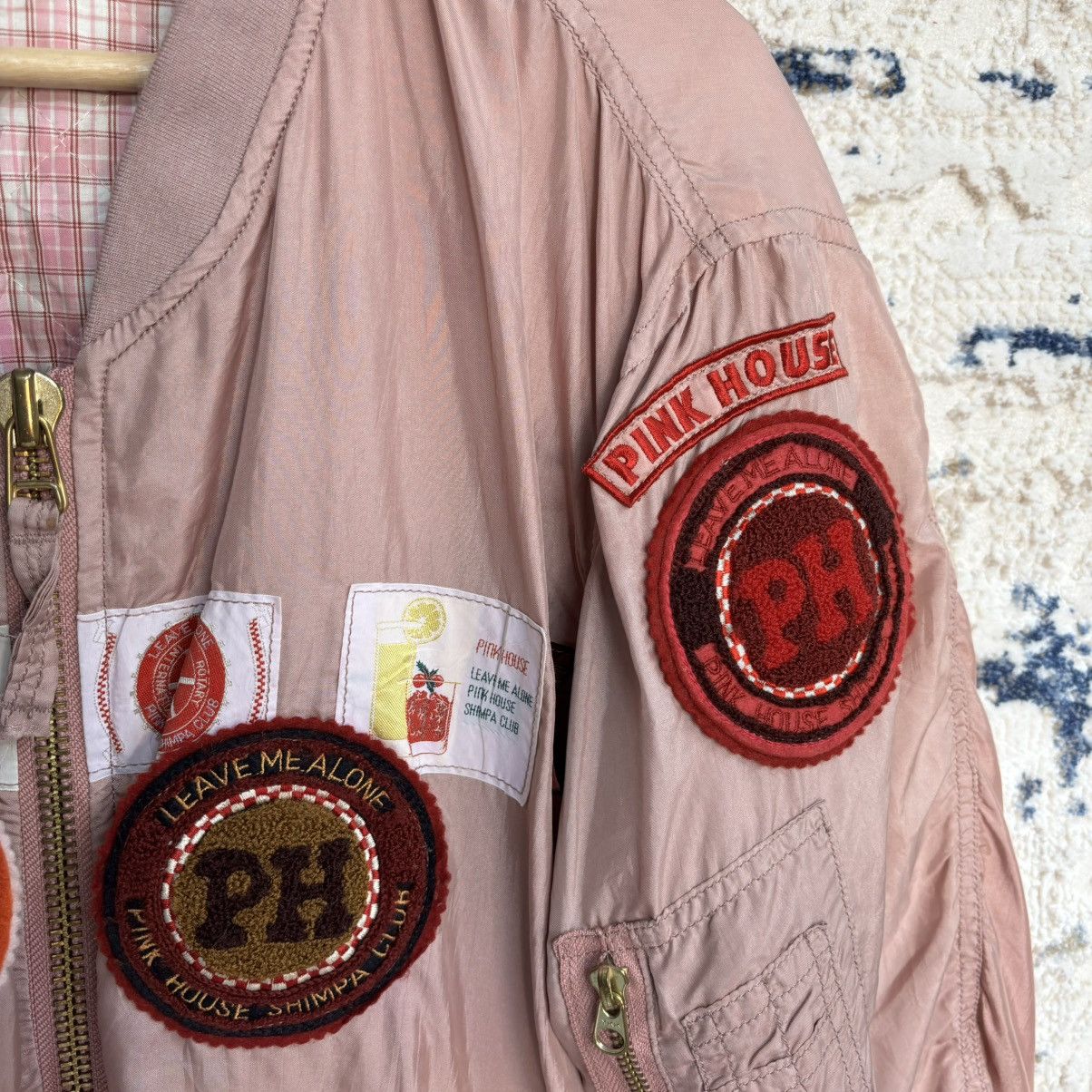 Karl Helmut × Pink House Vintage Pink House Bomber Jacket Rare Design Size US L / EU 52-54 / 3 - 4 Thumbnail