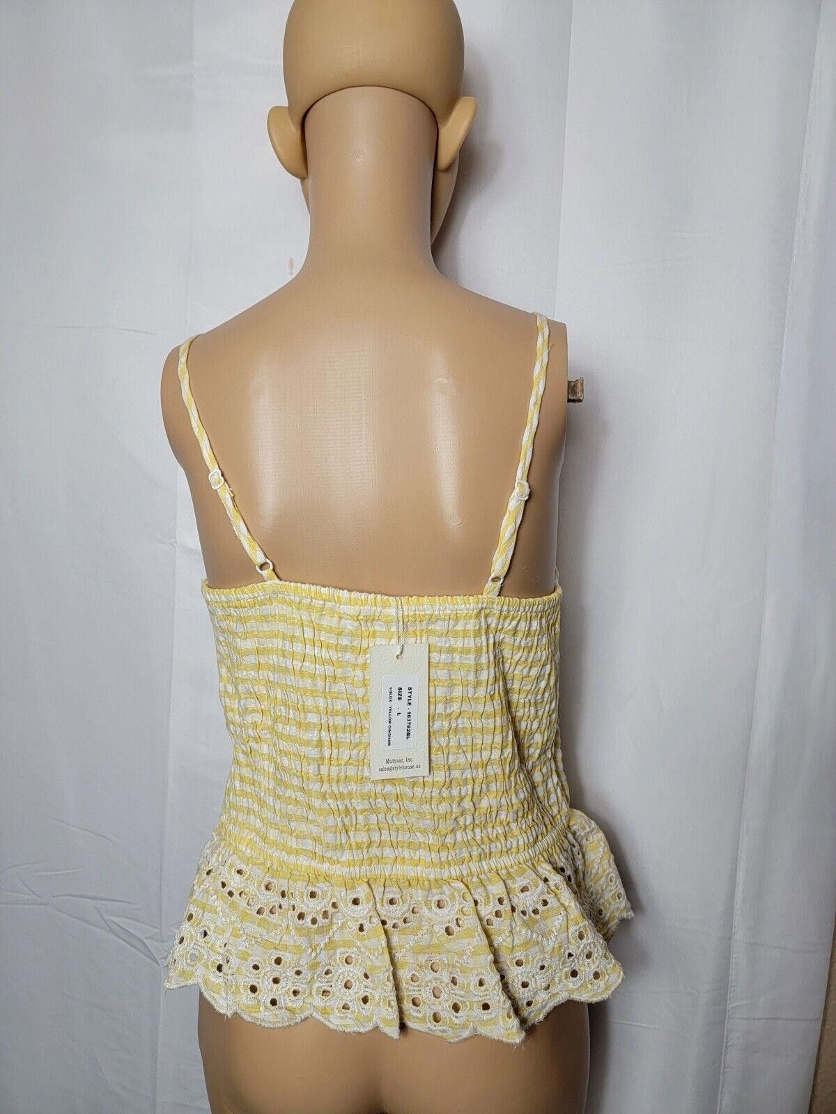 Designer Sim And Sam Womens Top Striped Gigham Spaghetti Strap Large Size L / US 10 / IT 46 - 3 Thumbnail