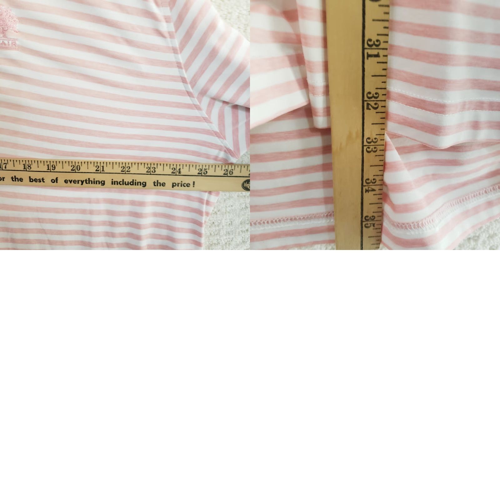 Vintage Stitch Polo Shirt Mens Large Pink White Striped Performance Golf Stretch Shirt Size US L / EU 52-54 / 3 - 9 Thumbnail