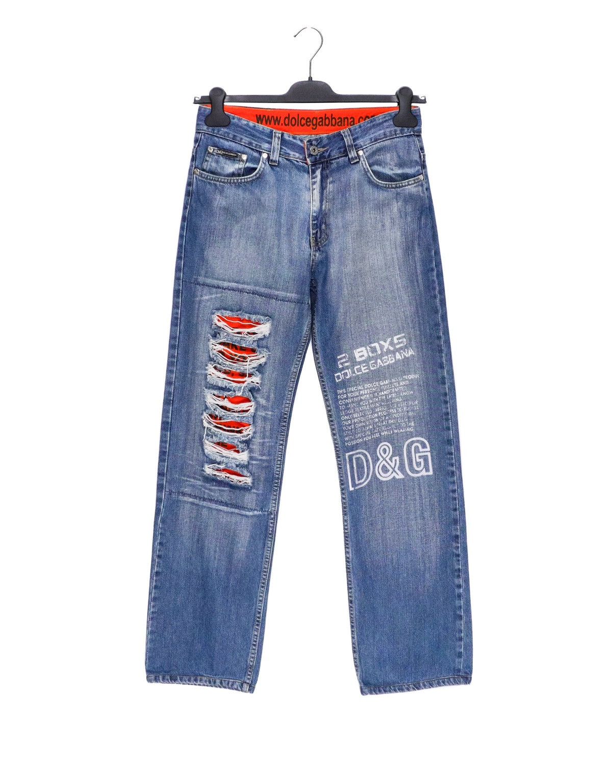 Image of Archival Clothing x Dolce Gabbana Vintage Archive Dolce & Gabbana Fw05 Poem Ripped Pant Jeans in Bl