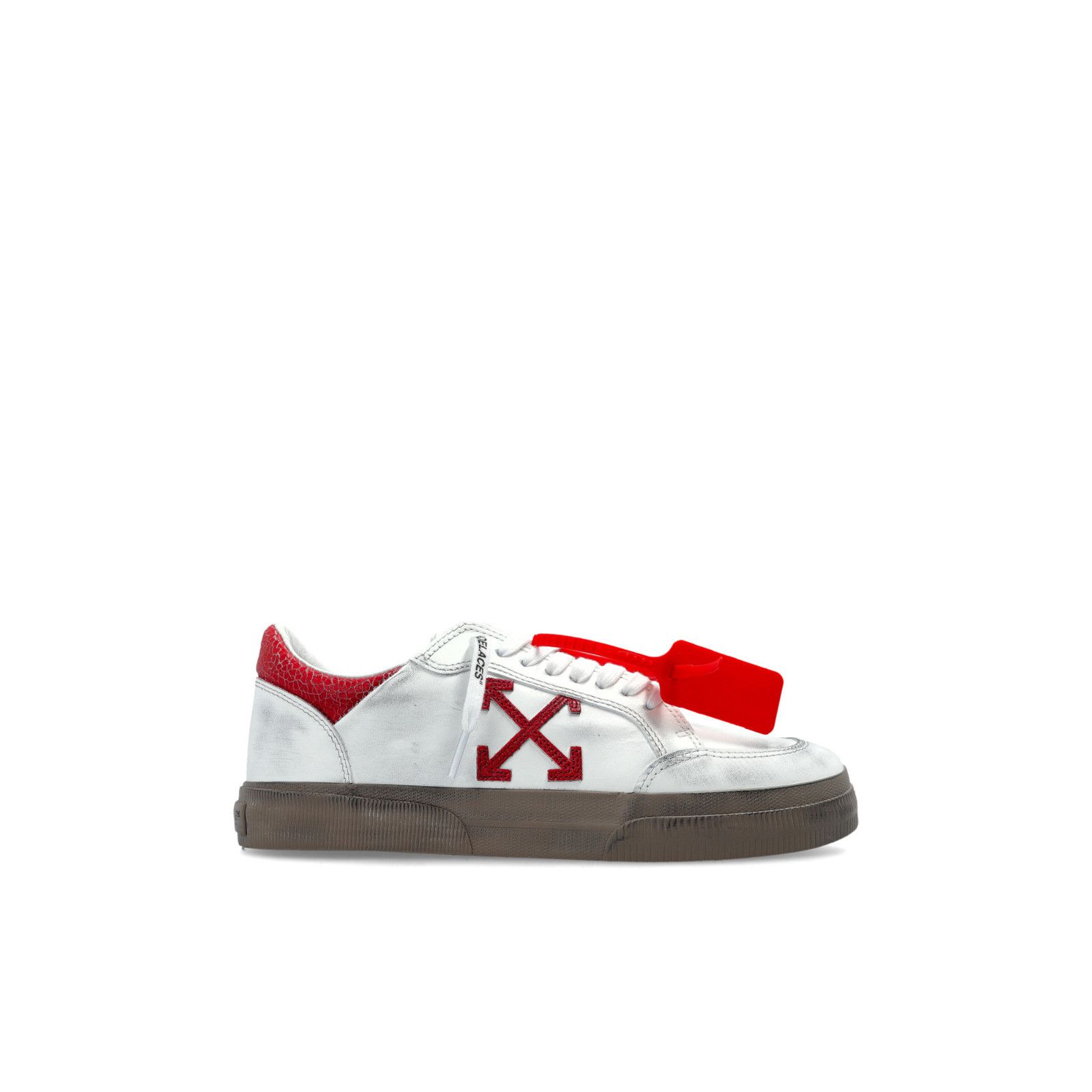 OFF-WHITE Vulc Low Tag White Leather Sneakers New & Authenti