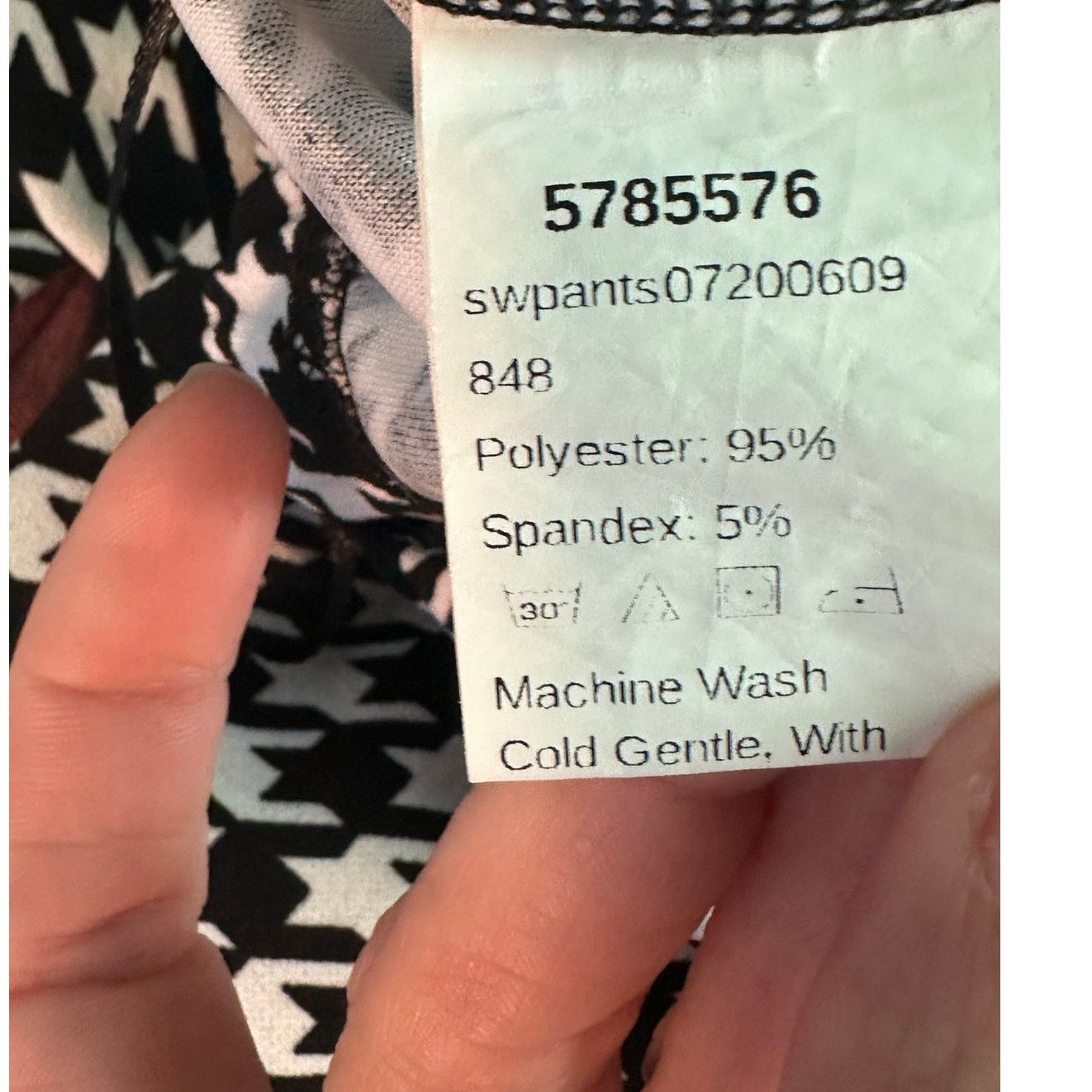 Shein SHEIN black white houndstooth flare pull on pants size M Size 28" / US 6 / IT 42 - 4 Thumbnail