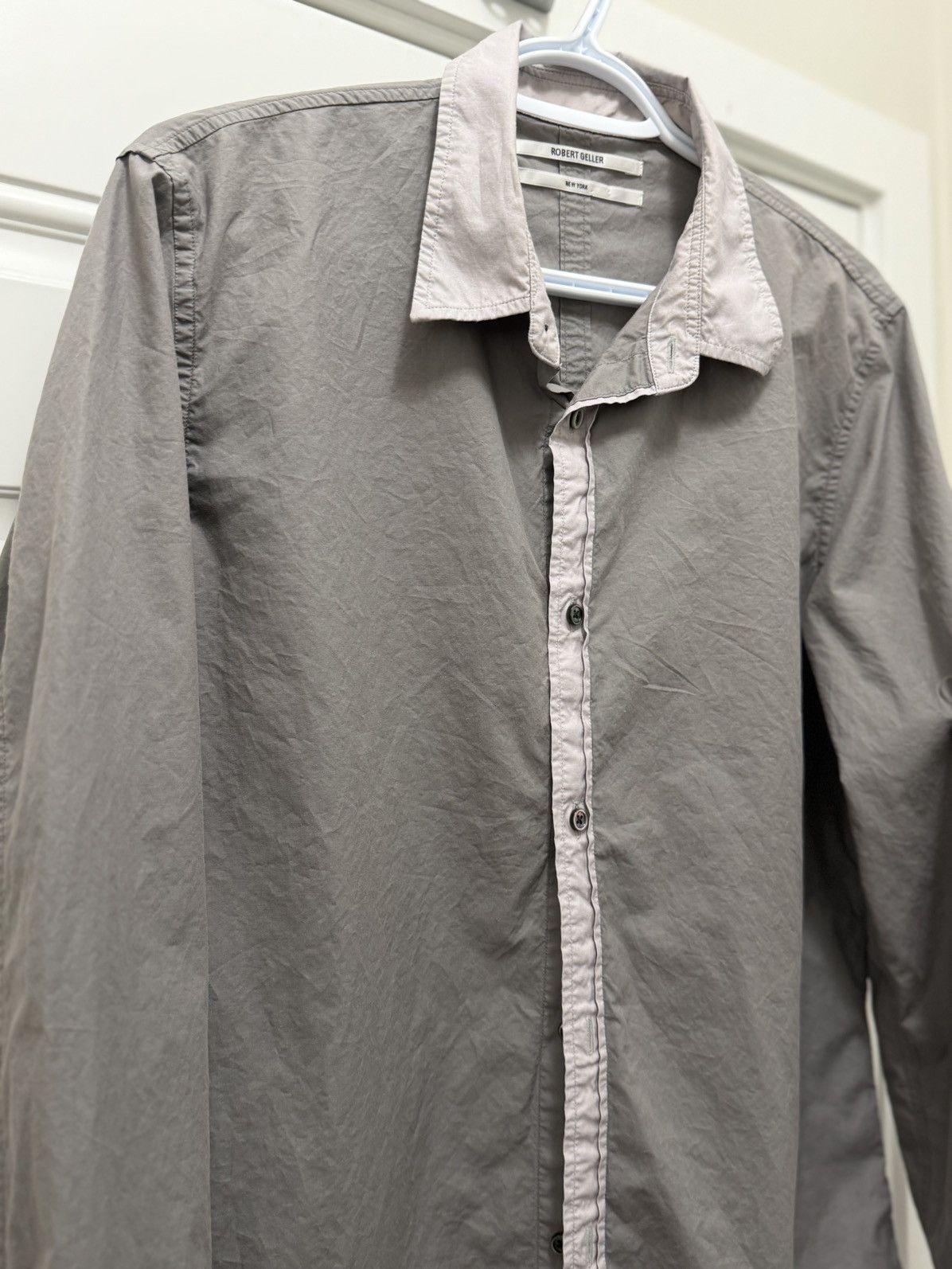 Robert Geller Robert Geller Japan Made Gray Contrast Shirt Size 50 Size US M / EU 48-50 / 2 - 4 Thumbnail