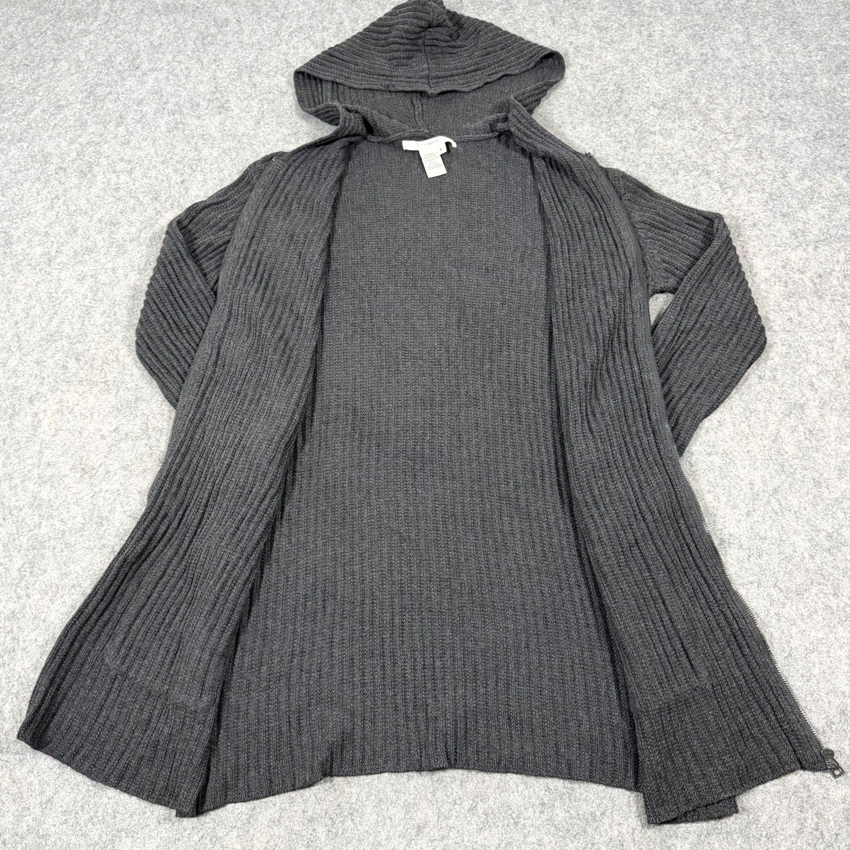 Vintage Studio M Cardigan Sweater Women's Size Small Gray Full-Zip Long Sleeve Stretch Open Zipper 80s 90s Retro Bohemian City Classic Workwear Women Size S / US 4 / IT 40 - 5 Thumbnail