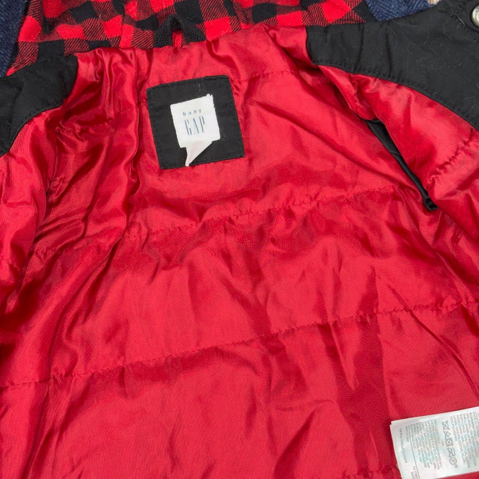 Gap Baby GAP 6-12 Month Blue Duffle Coat with Red Plaid Lining Size US XXS / EU 40 - 6 Thumbnail
