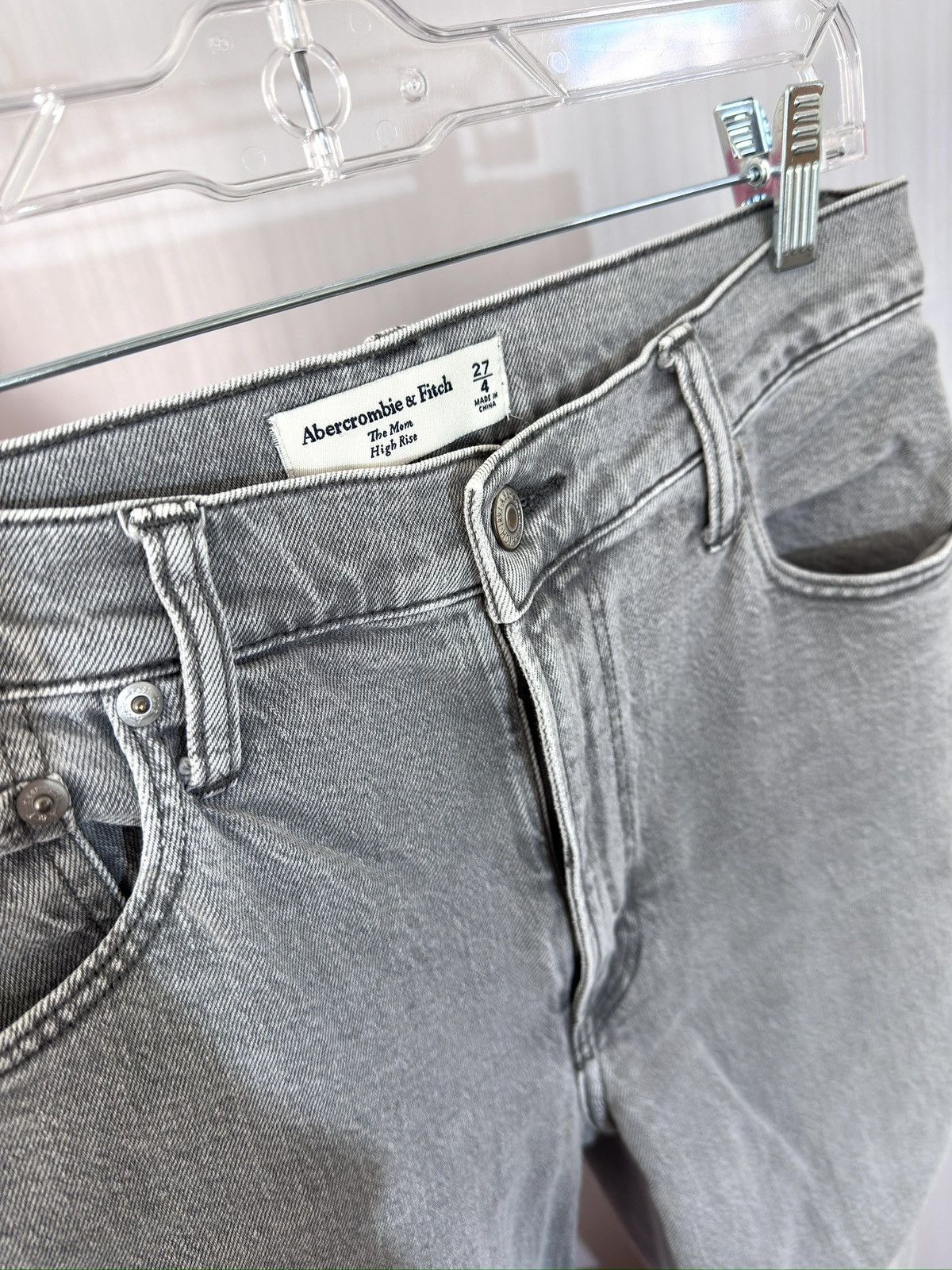 Abercrombie & Fitch Abercrombie & Fitch High Rise Straight Jeans Size 27" / US 4 / IT 40 - 6 Thumbnail