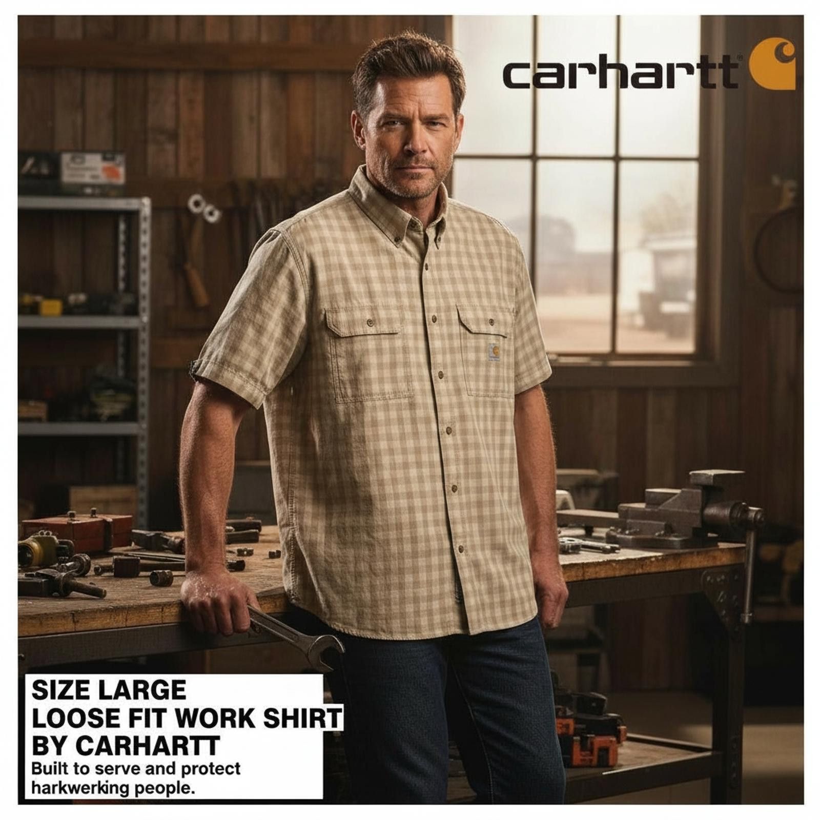Carhartt Carhartt Loose Fit Work Shirt, Size Large, Short Sleeve Size US L / EU 52-54 / 3 - 1 Thumbnail