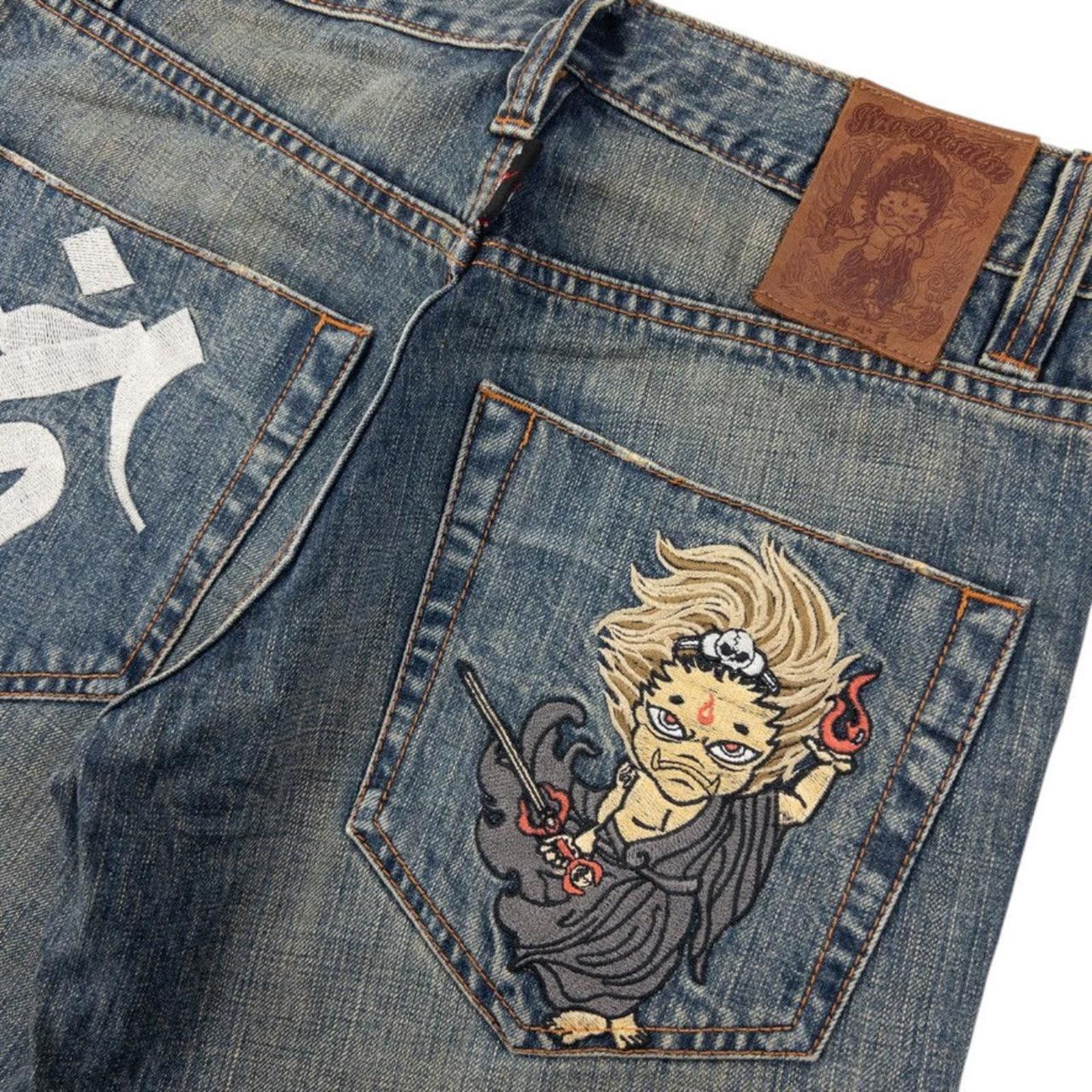 Other Vintage Jizo Bosatsu Embroidered Troll Denim Jeans Size W30 Size US 30 / EU 46 - 6 Thumbnail