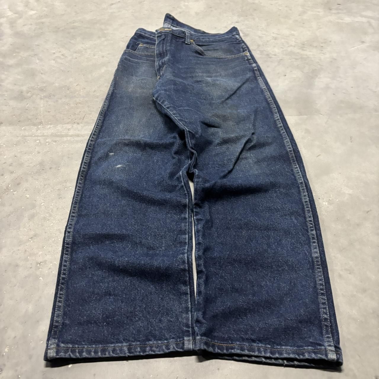 Japanese Brand × Vintage Crazy Vintage Y2K/2000s Grunge Dark Blue Wash Essential Denim Jeans! Size US 36 / EU 52 - 3 Thumbnail