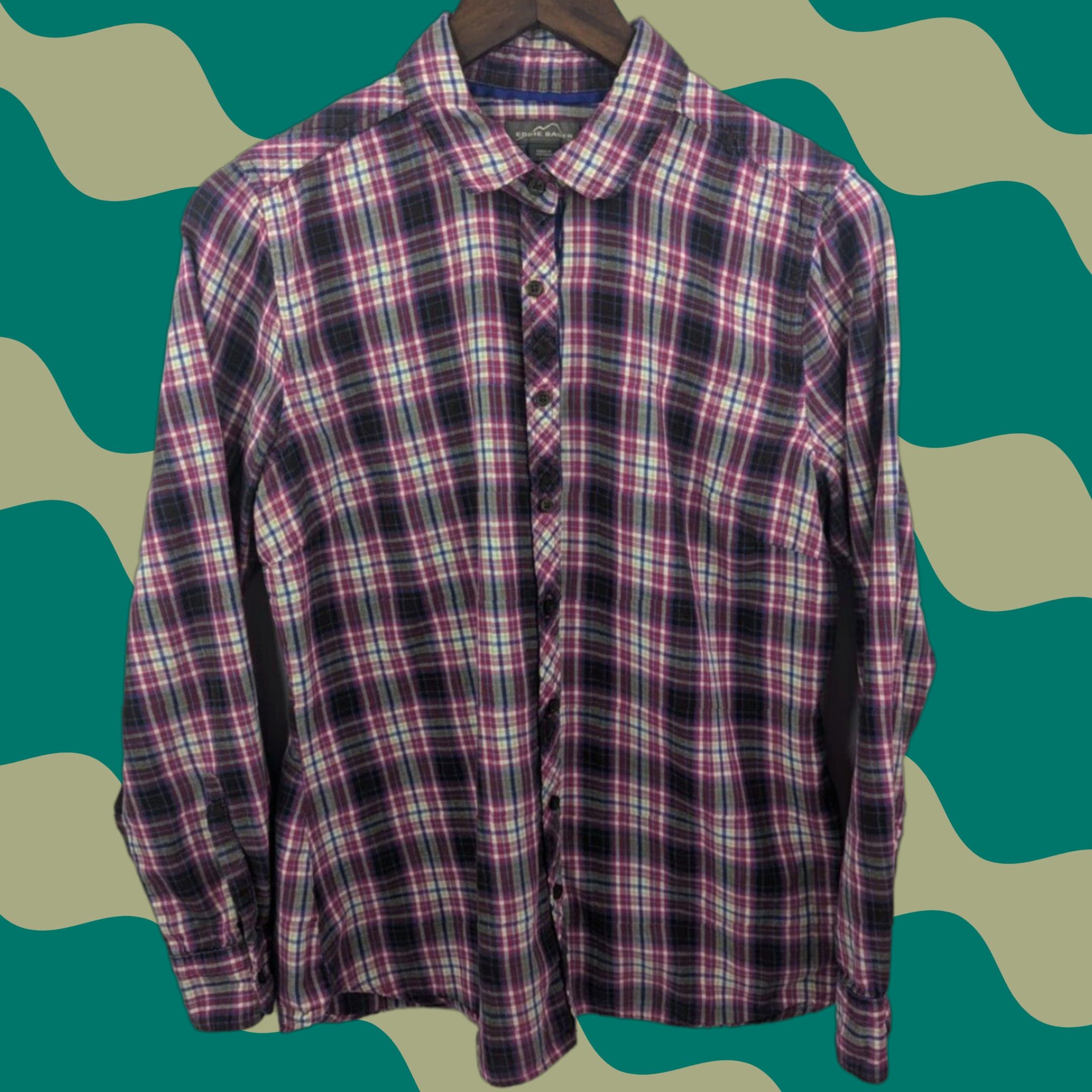 Eddie Bauer Eddie Bauer Shirt Women's Large Plaid Cotton Flannel Long Sleeve Casual Button-Up Size L / US 10 / IT 46 - 1 Thumbnail