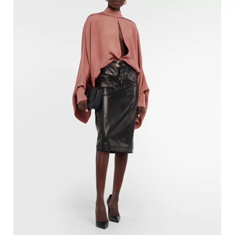 Tom Ford o1loc1c0625 GCL857 Leather Skirt in Black Size 25" / US 0 / IT 36 - 4 Thumbnail