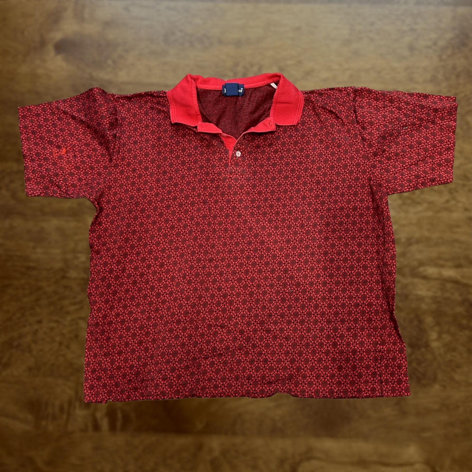Vintage Par Four Polo Shirt Mens XL Red Geometric Golf Cotton Knit Short Sleeve Size US XL / EU 56 / 4 - 1 Thumbnail