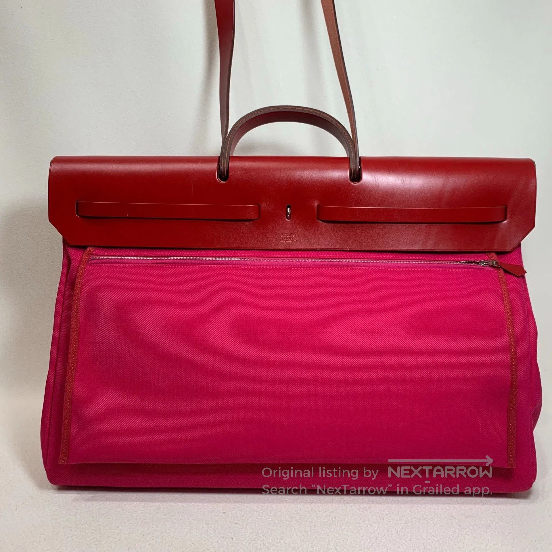 Hermes Hermes Herbag50 Leather Canvas Shoulder Bag. Size ONE SIZE - 2 Thumbnail
