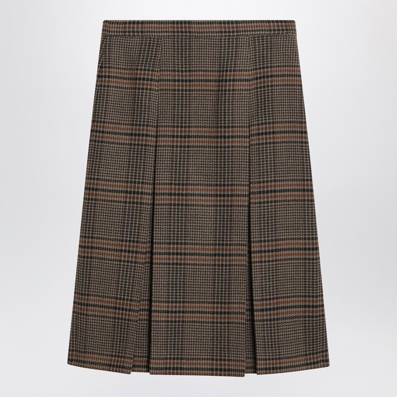 Saint Laurent Paris Saint Laurent Prince Of Wales Wool Midi Skirt Size 28" / US 6 / IT 42 - 1 Thumbnail