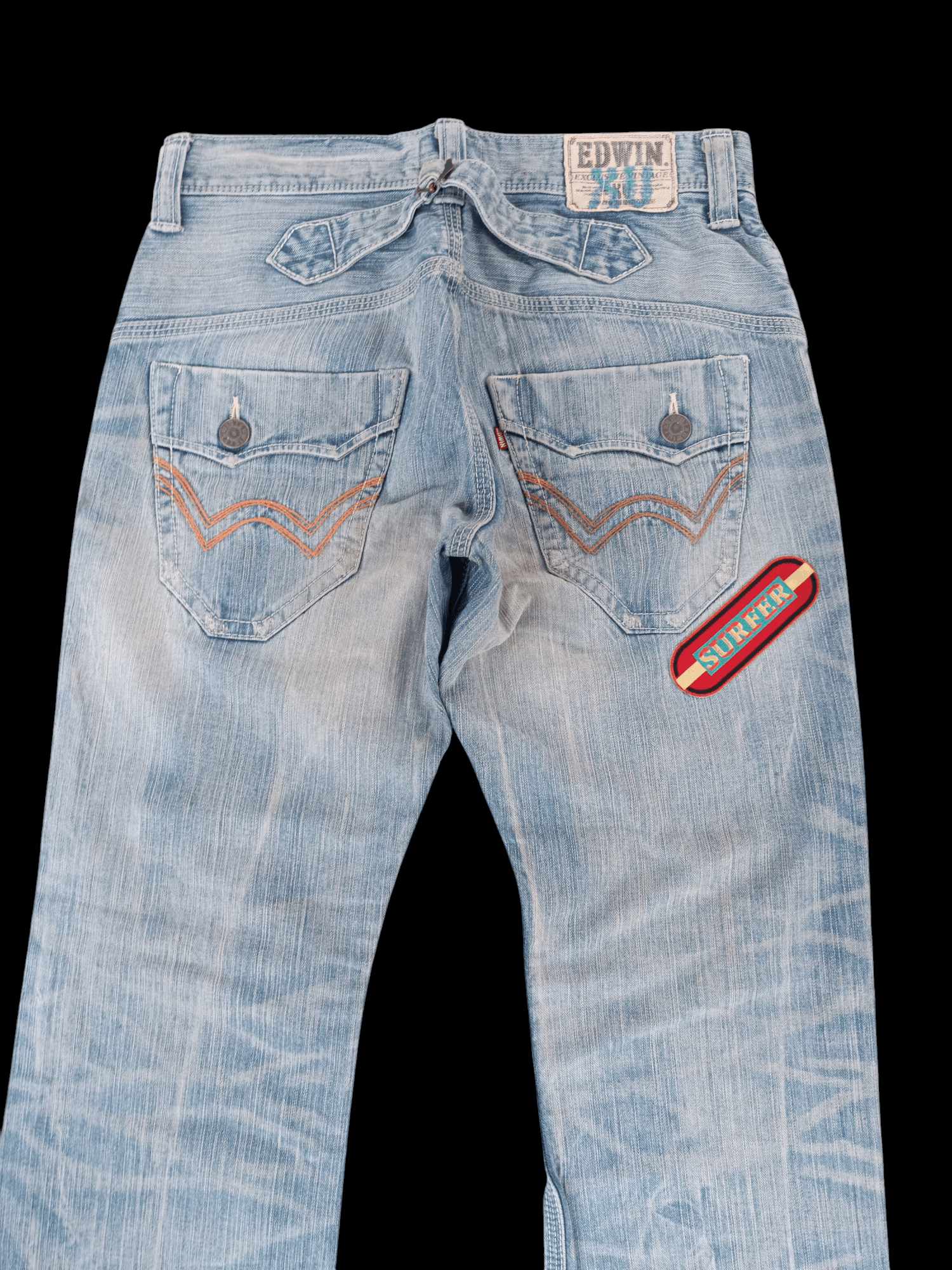 Edwin FLARE EDWIN XVS WHISKERS FADED & RUSTY BUCKLE BACK DENIM Size US 31 - 19 Thumbnail