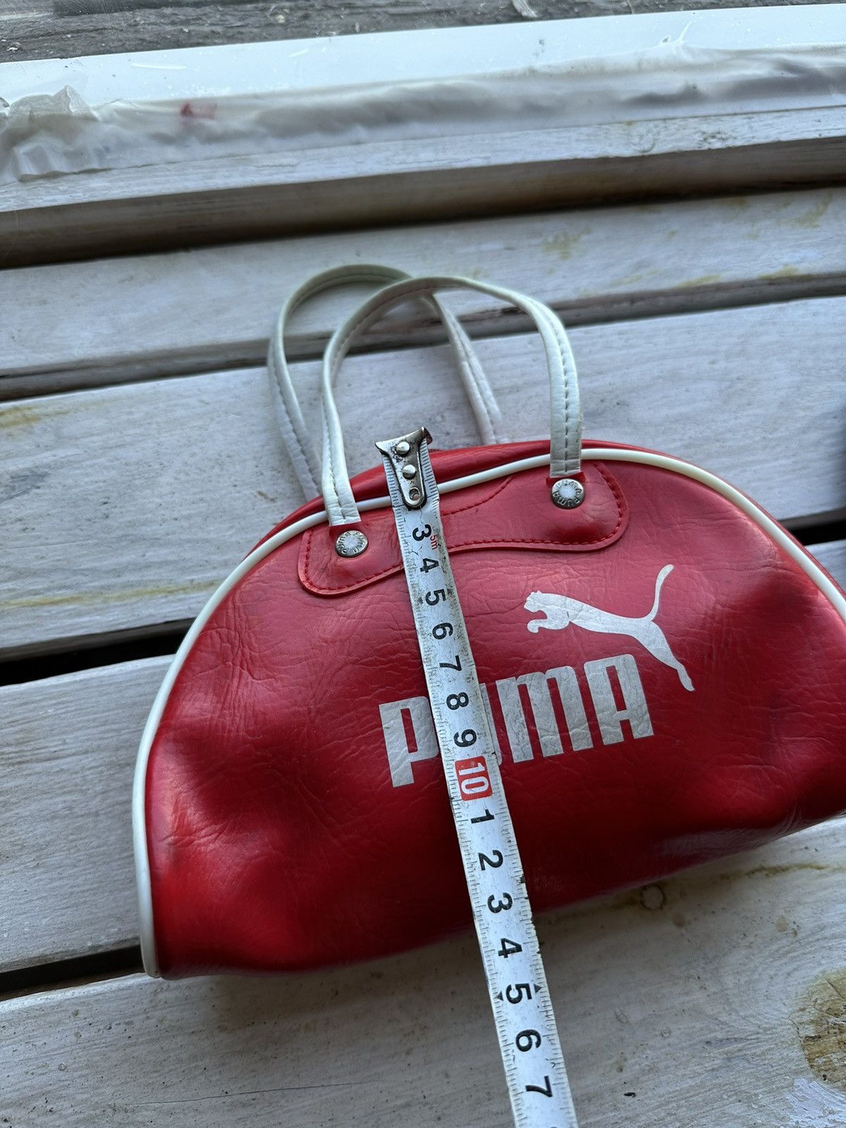 Puma × Vintage ❗️Vintage Puma Leather Mini Bag AVANT GARDE y2k big logo Size ONE SIZE - 11 Thumbnail