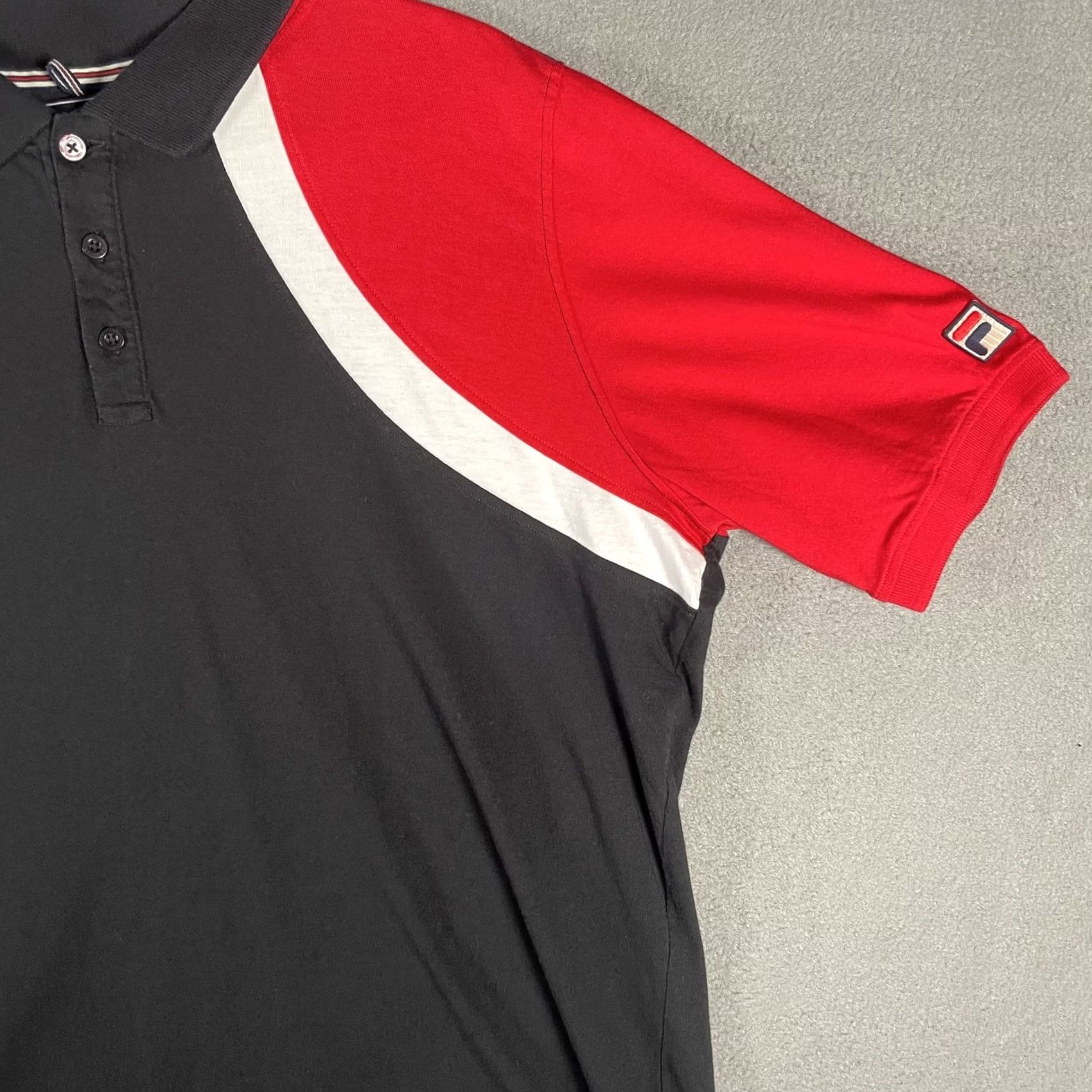 Fila Fila Polo Shirt Mens Large Colorblock Black Red Short Sleeve Tennis Athletic Logo Size US L / EU 52-54 / 3 - 4 Thumbnail