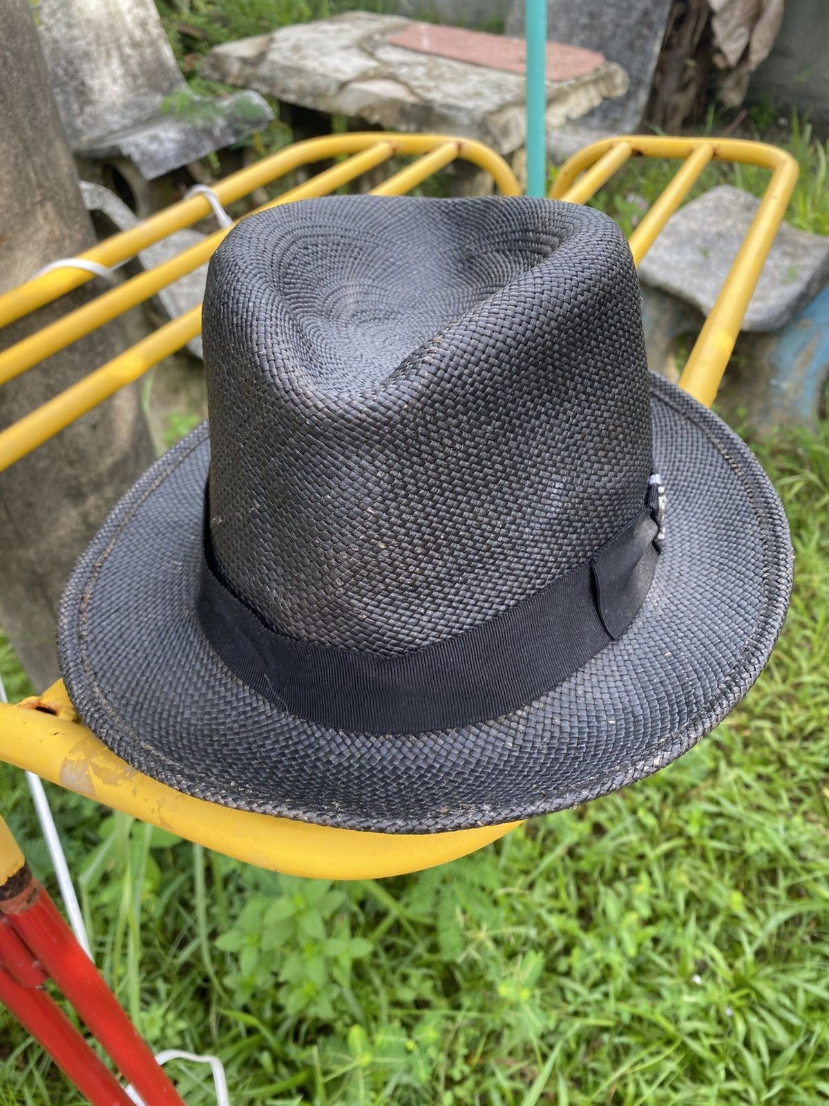 Japanese Brand THE CRIMIE BLACK SPRAY PANAMA GRASS HAT Size ONE SIZE - 2 Thumbnail