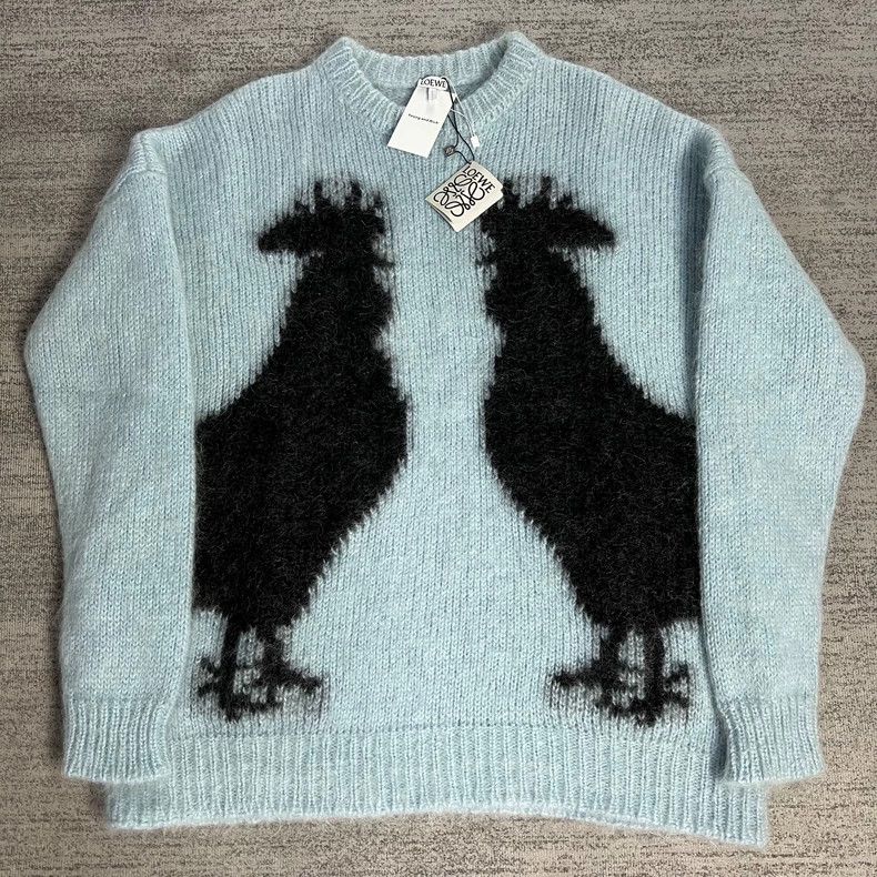 Loewe LOEWE Smog blue rooster wool horse hair sweater Size XS / US 0-2 / IT 36-38 - 1 Thumbnail