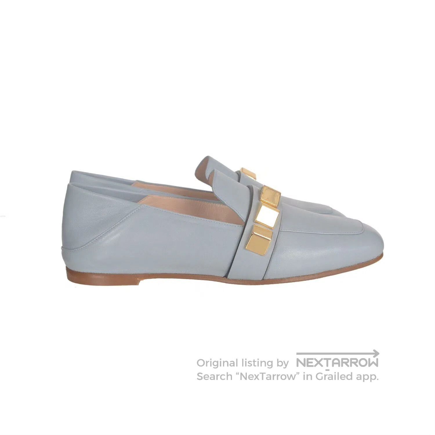 Stuart Weitzman Stuart Weitzman Sheepskin Gold Buckle Flats. Size US 5 / IT 35 - 3 Thumbnail