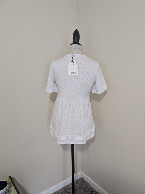 Other Very J white babydoll NWT size S top Size S / US 4 / IT 40 - 2 Thumbnail