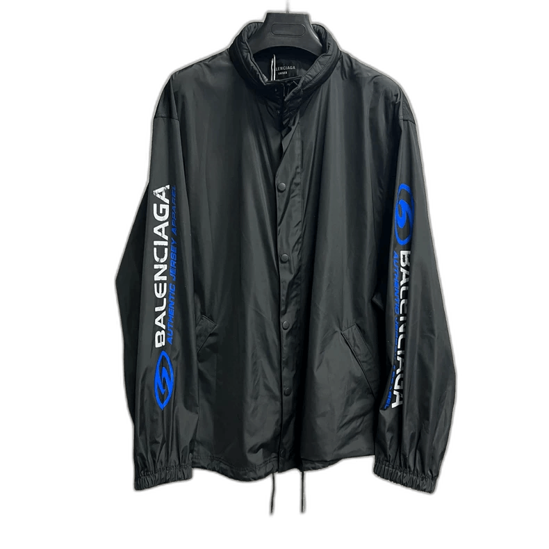 Balenciaga Balenciaga Black Logo Print Long Sleeve Jacket Size US S / EU 44-46 / 1 - 1 Thumbnail