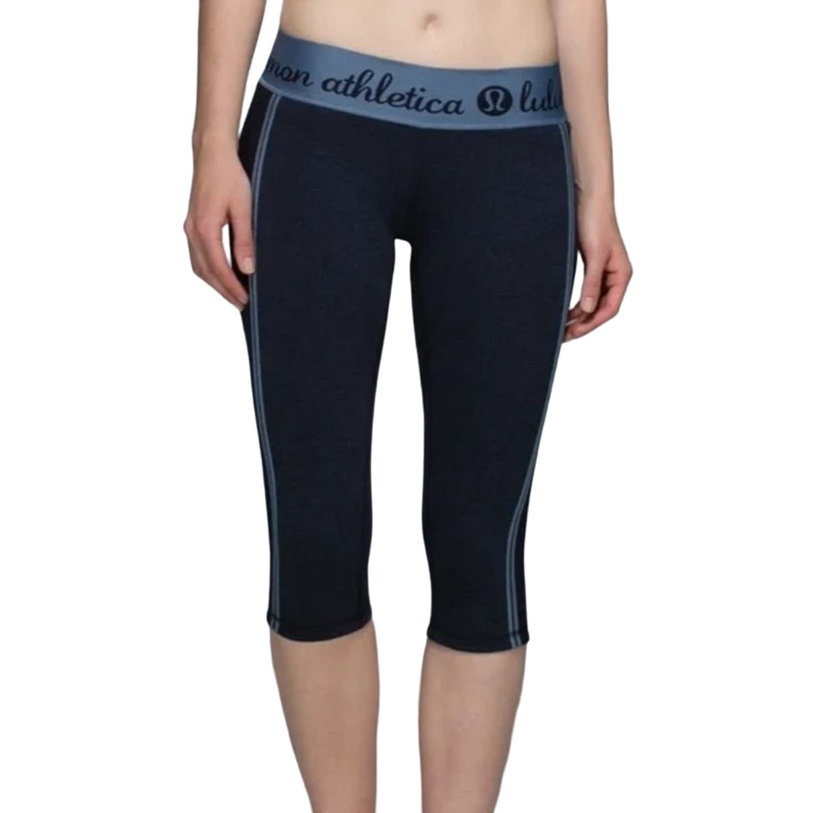 Lululemon LULULEMON Training Logo Elastic Waistband Crop Leggings Sz 8 Size 30" / US 8 / IT 44 - 1 Thumbnail