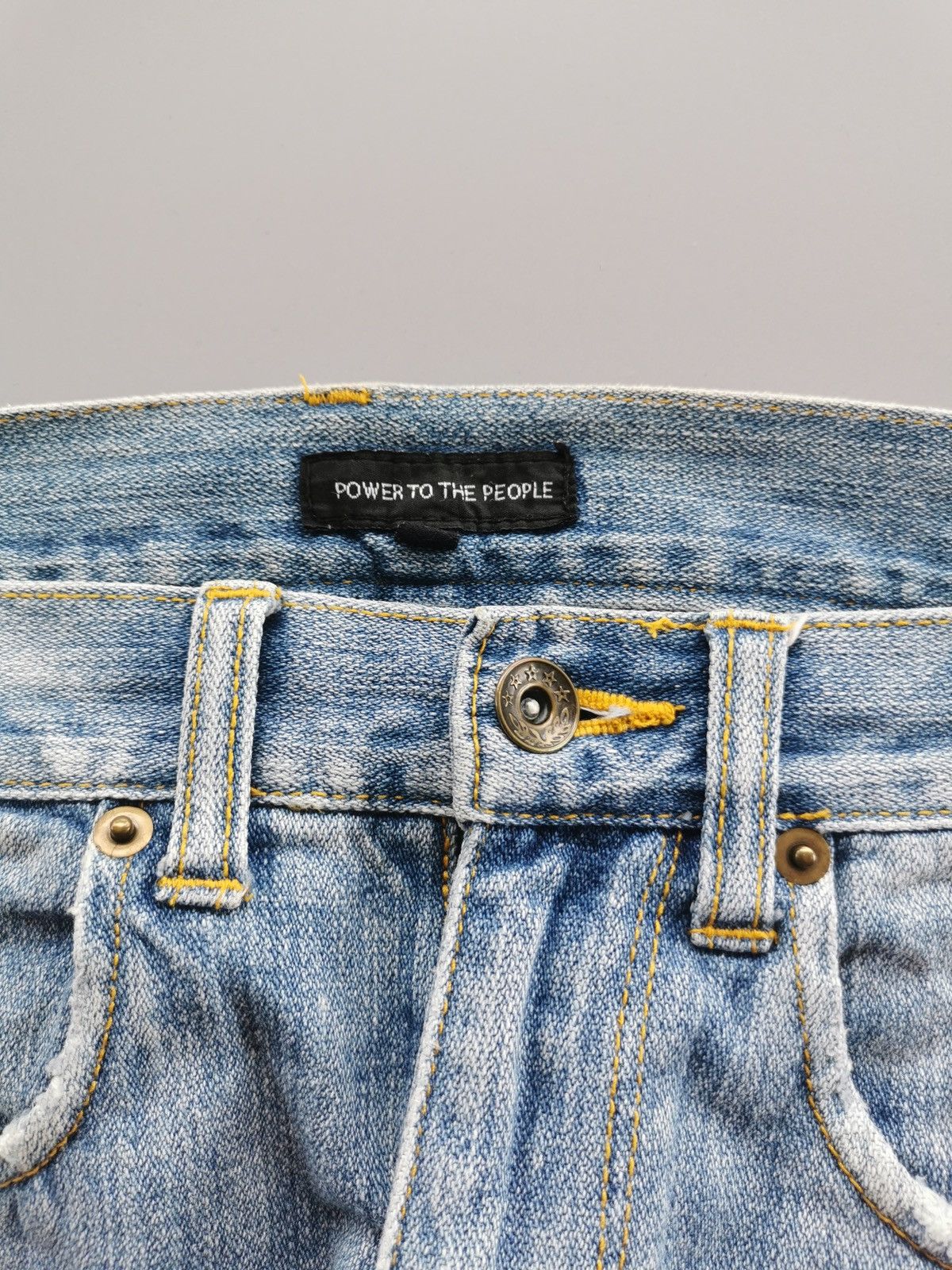 Japanese Brand Bootcut Sheepskin Leather Power To The People Jeans Size US 31 - 6 Thumbnail