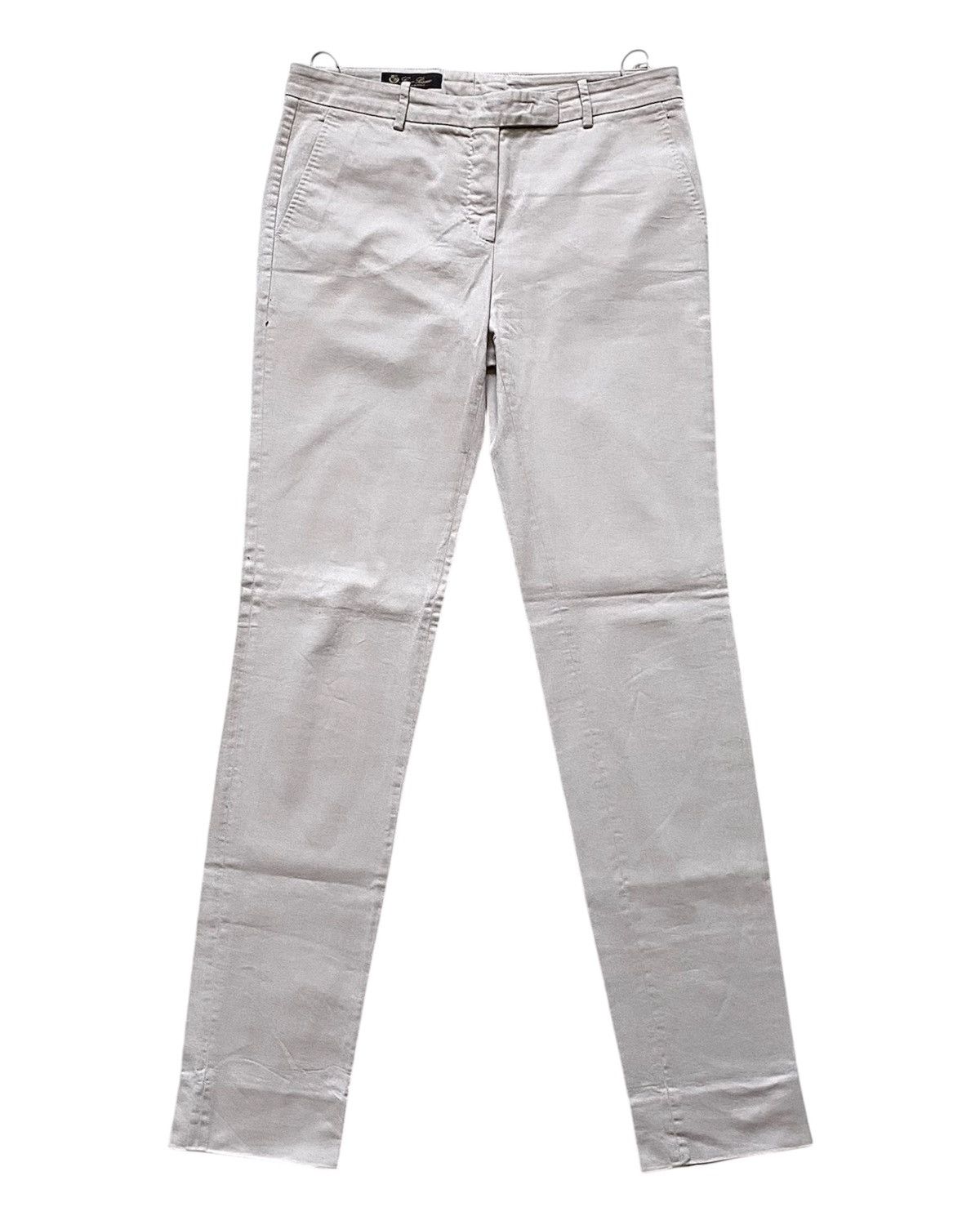 Loro Piana Women’s Loro Piana Beige Cotton Chino Pants Trousers Luxury Size 28" / US 6 / IT 42 - 6 Thumbnail