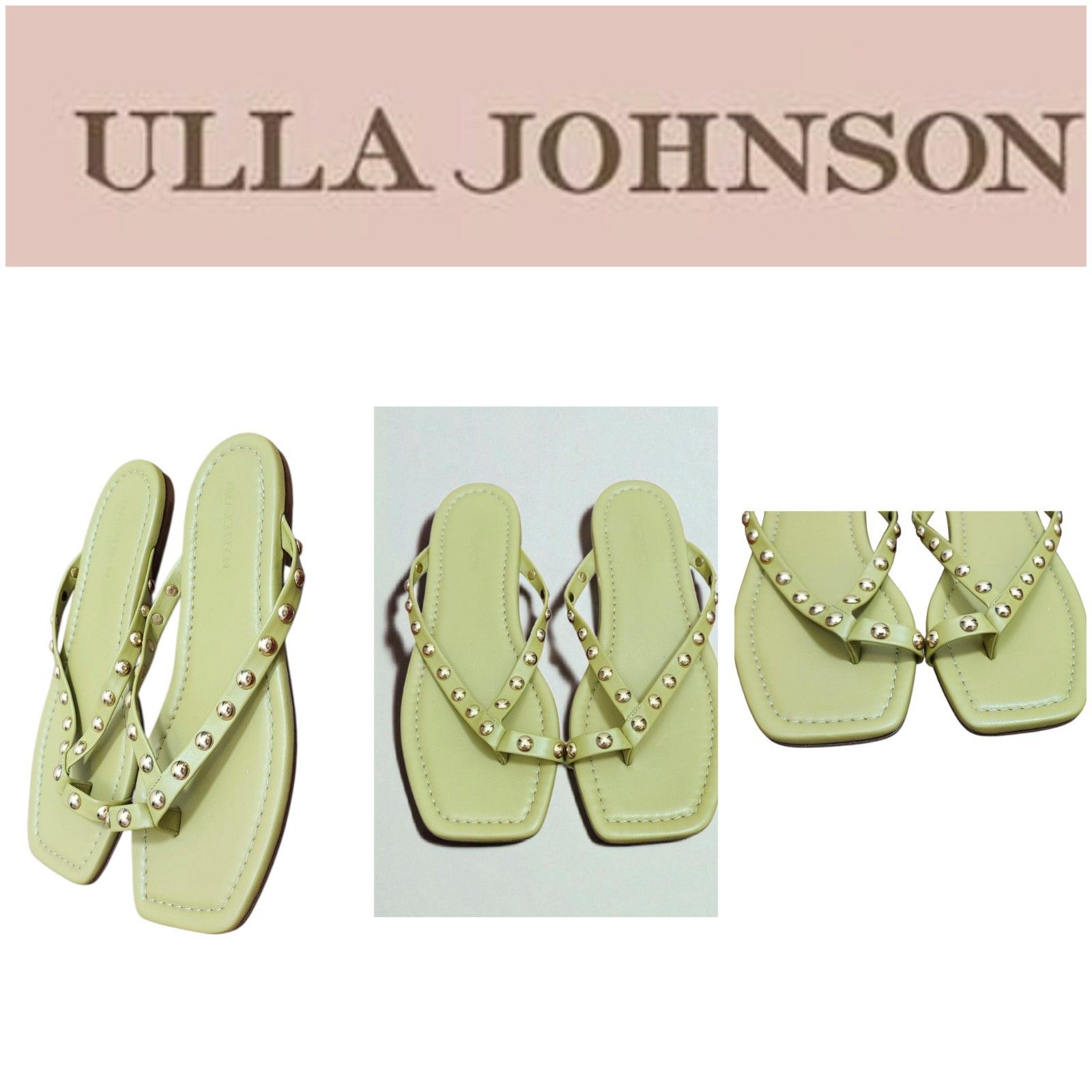 Ulla Johnson Ulla Johnson Olive Green Studded Sandals Square Toe Size US 9.5 / IT 39.5 - 11 Thumbnail