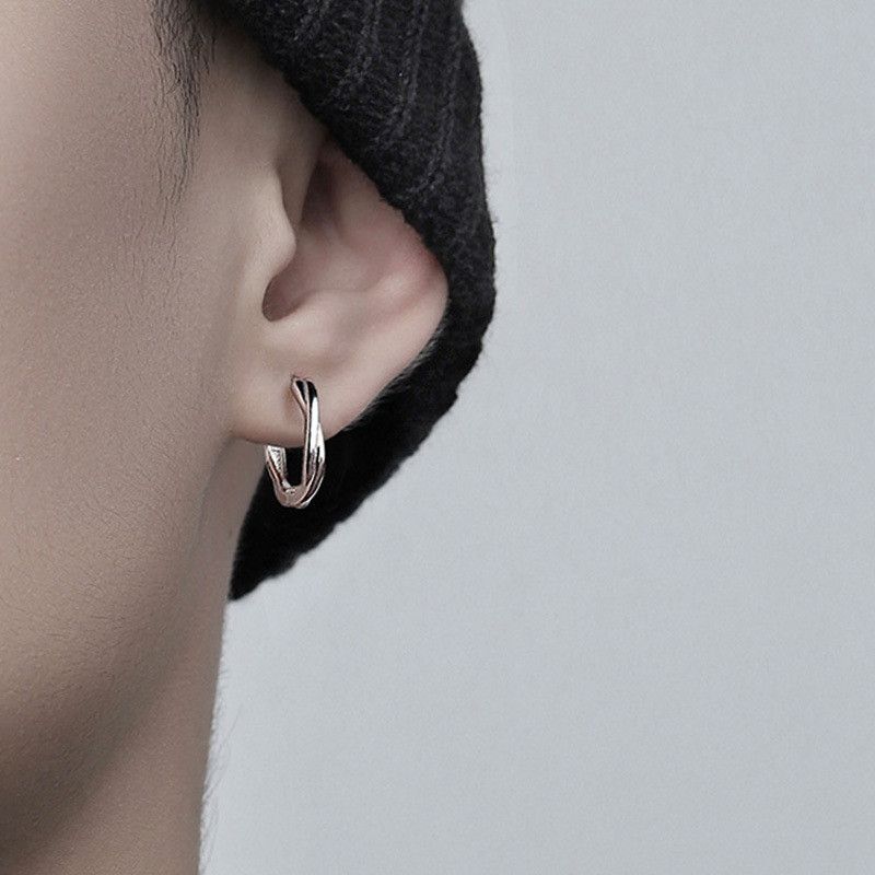 Jewelry × Sterling Silver Punk Earrings One Pairs Chrome Jewelry Size ONE SIZE - 1 Thumbnail