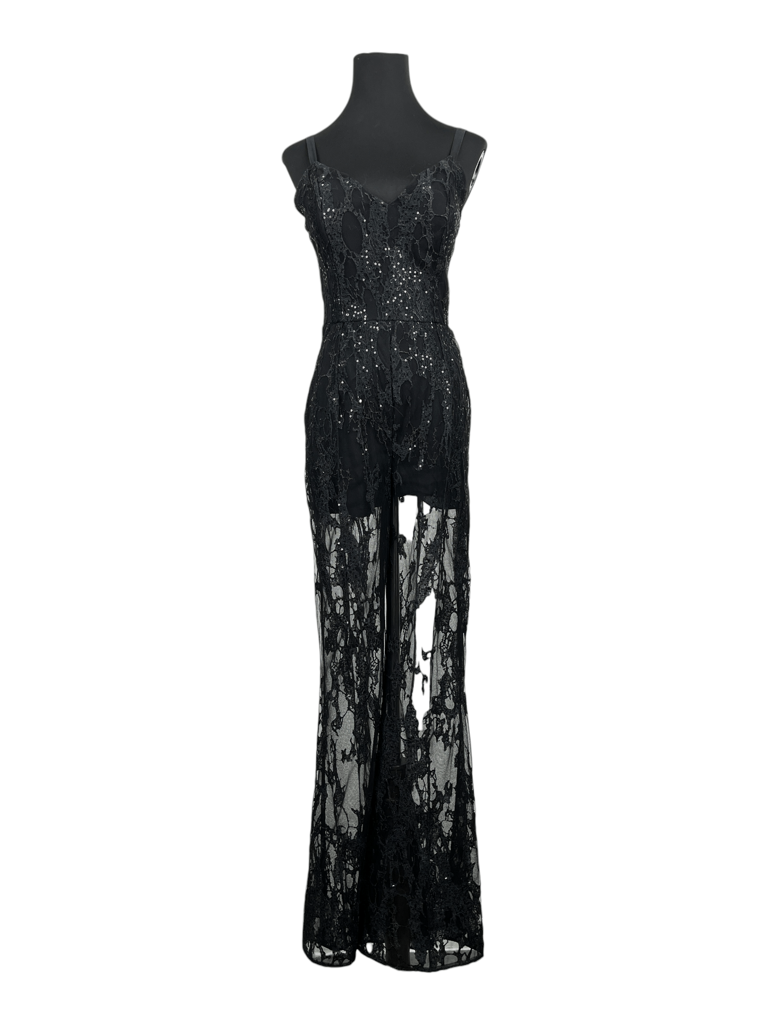 Elie Saab Elie Saab Black Full Sequinned Strap Jumpsuit Size XXS / US 00 / IT 34 - 1 Thumbnail