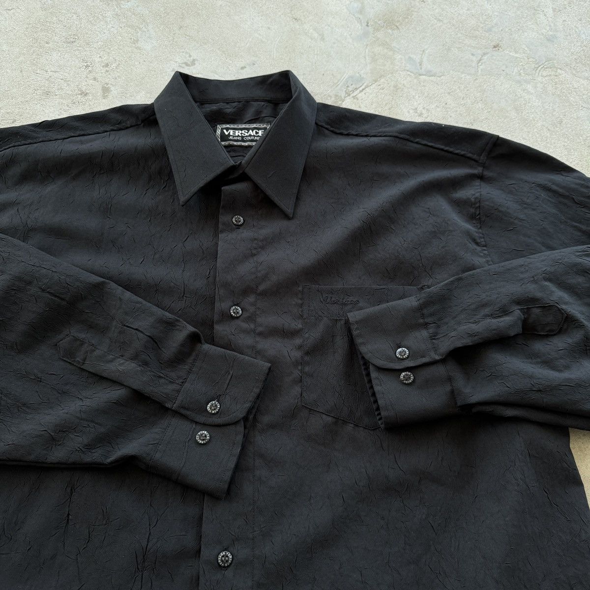 Versace Jeans Couture Versace Jeans Couture Shirt Crinkle Textured Y2K Avantgarde Size US XL / EU 56 / 4 - 4 Thumbnail