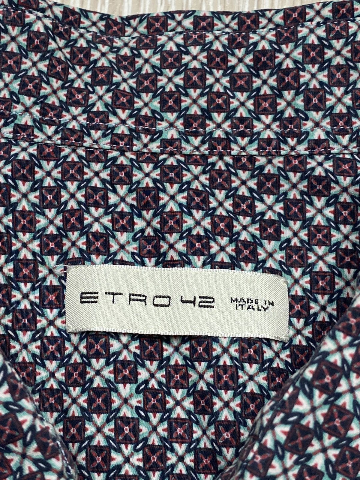 Etro Etro Milano Men’s Shirt Size 42 16.5 XL Geometric Tile Print Size US XL / EU 56 / 4 - 3 Thumbnail