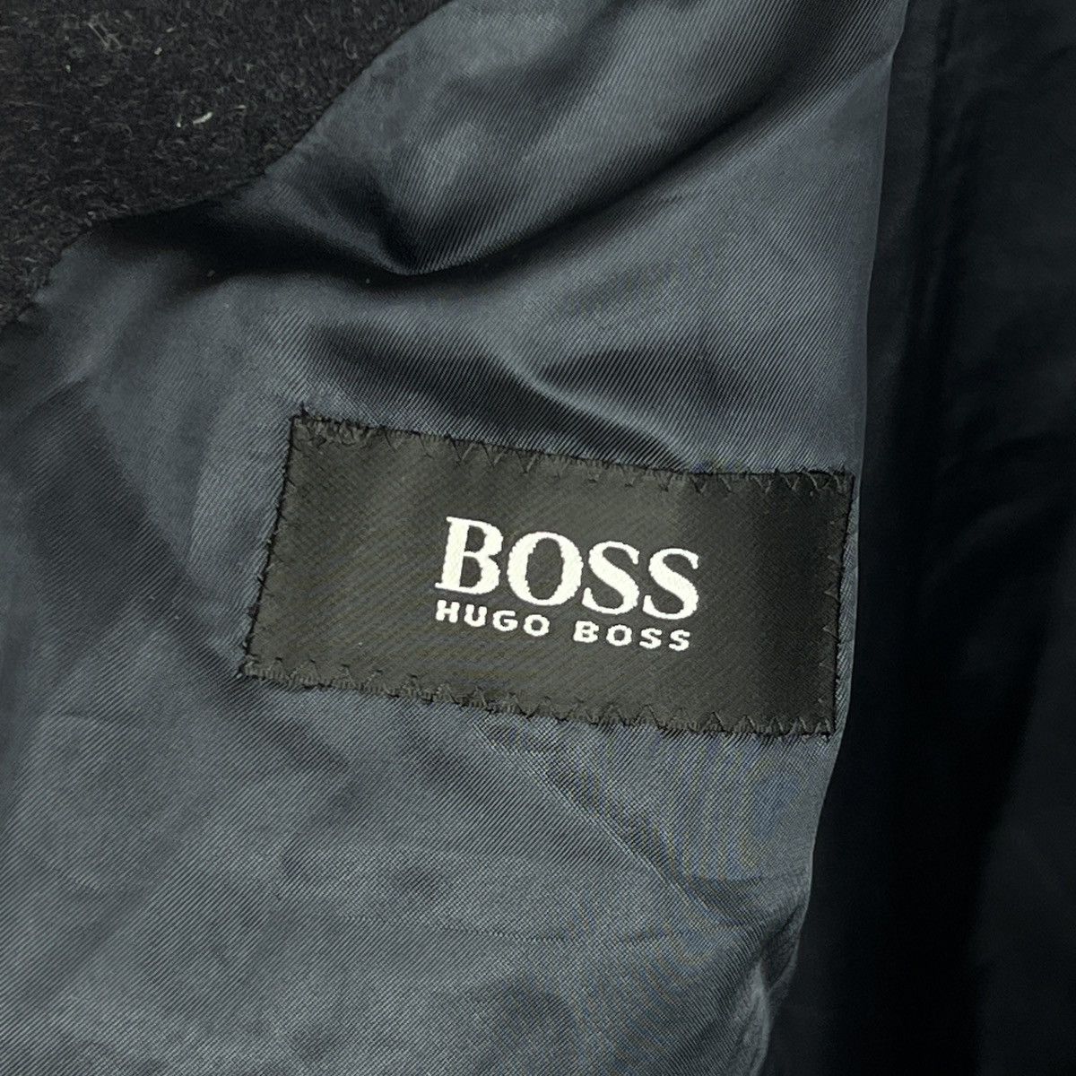 Hugo Boss Vintage Hugo Boss Wool Long Coat Jacket Black 90s Size US L / EU 52-54 / 3 - 11 Thumbnail