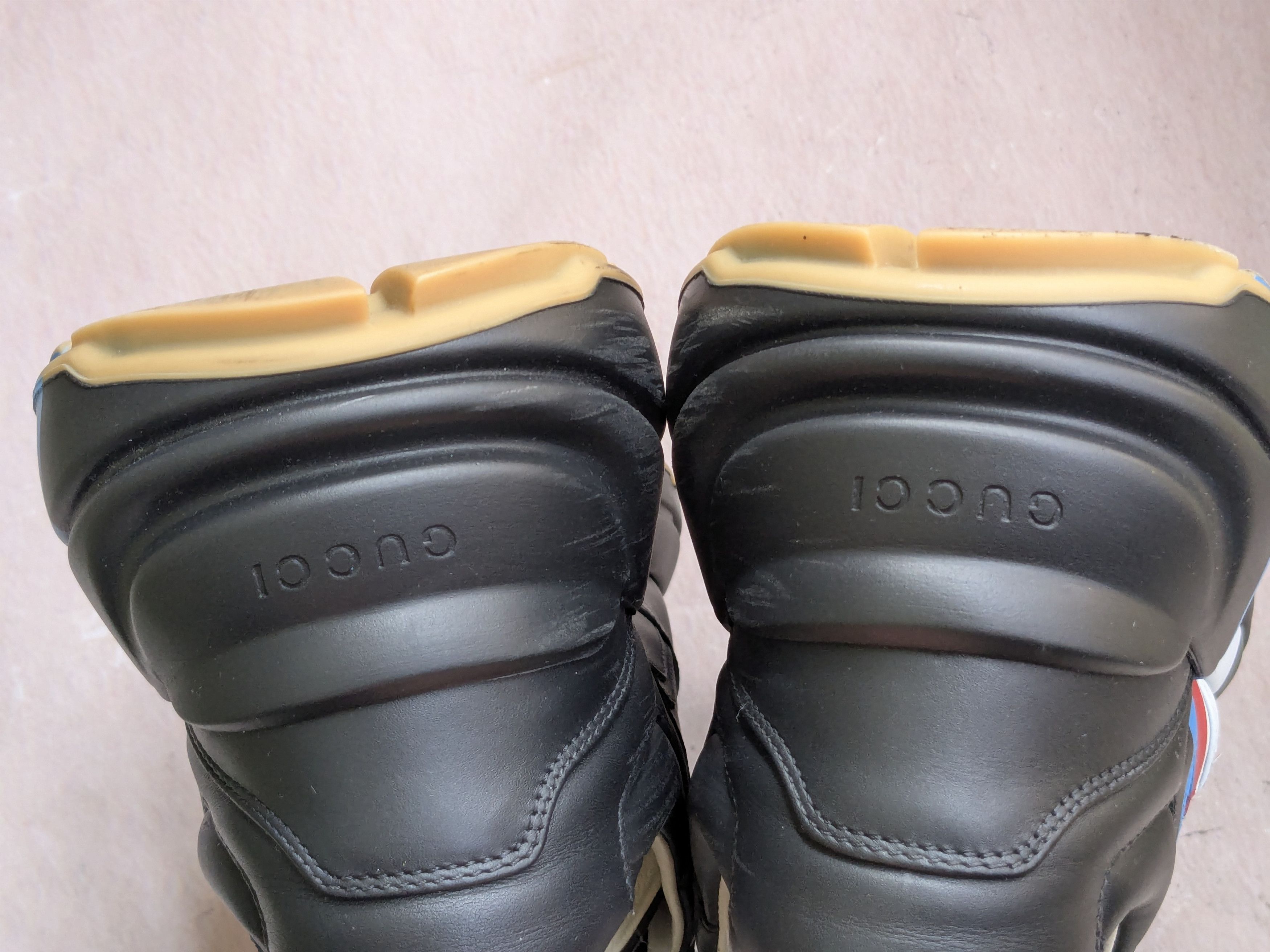 Gucci Gucci Rython Sneakers 523535 Web Print Black Leather Size US 9.5 / EU 42-43 - 15 Thumbnail
