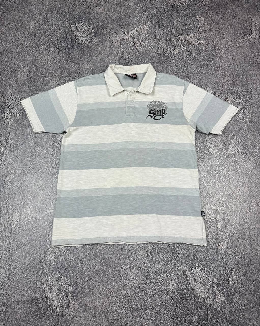 Beauty Beast Y2K Stripe Letters Print Polo 2000s Style Streetwear Size US L / EU 52-54 / 3 - 4 Thumbnail