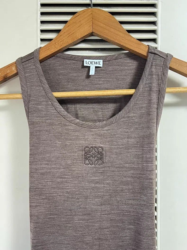 Loewe Loewe Women's Dress, Grey Ribbed Fabric,Embroidered Logo, Size XS / US 0-2 / IT 36-38 - 3 Thumbnail