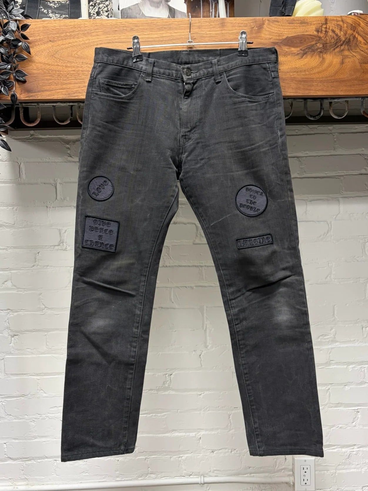 Number (N)ine AW2004 Number (N)ine ‘Give Peace a Chance Patchwork Denim Size US 30 / EU 46 - 1 Thumbnail