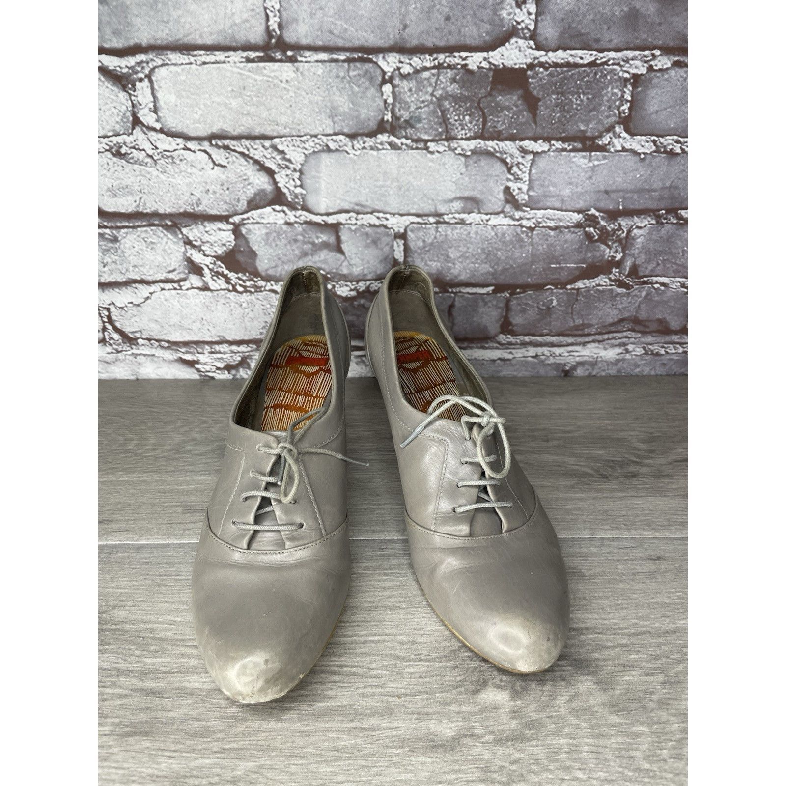 Camper Camper Gray Leather High Heel Lace Up Oxfords Shoes Women Sz Size US 7.5 / IT 37.5 - 3 Thumbnail