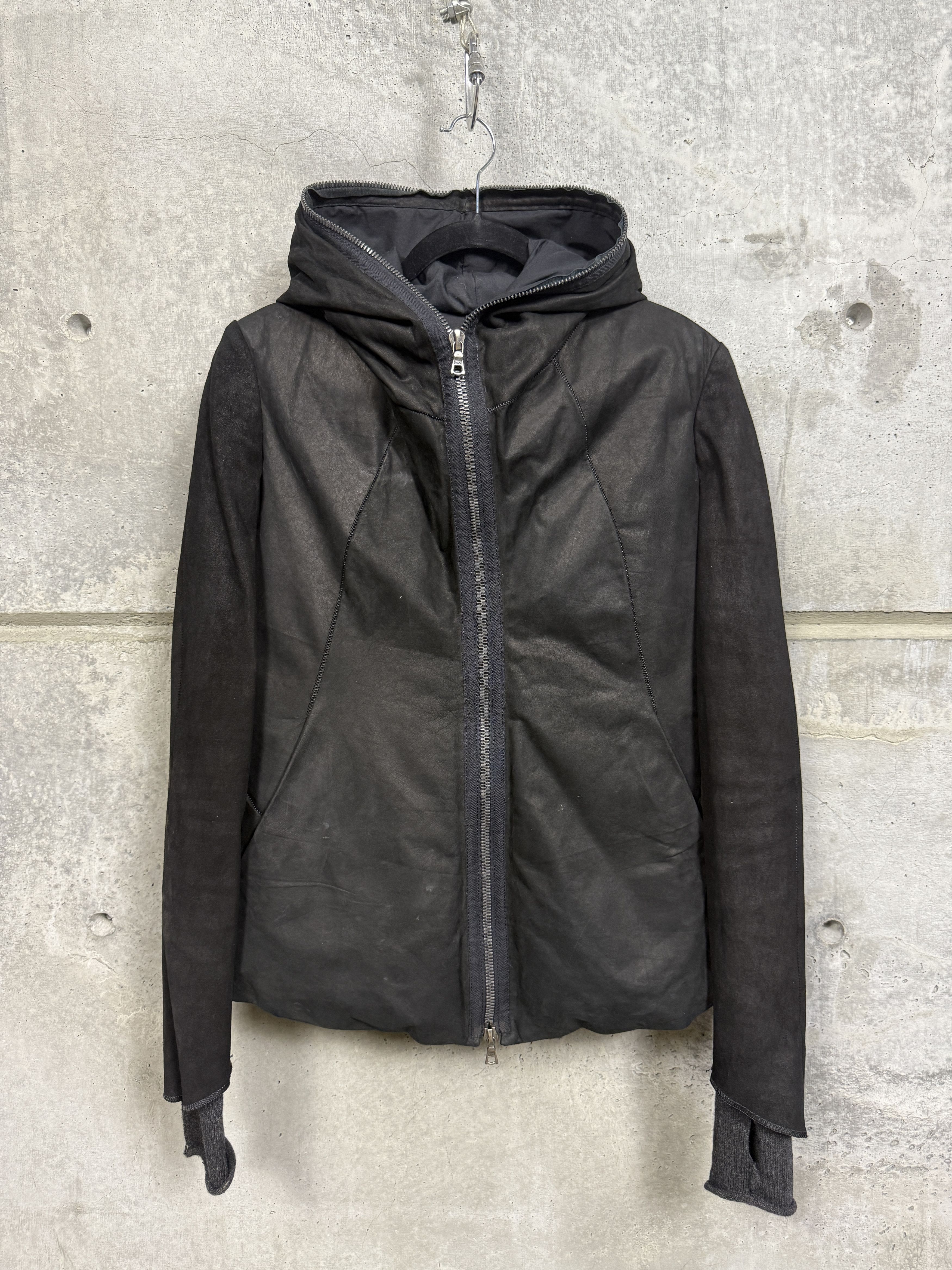 Isaac Sellam Experience Isaac Sellam Experience Hooded Down Leather Jacket Size XS / US 0-2 / IT 36-38 - 3 Thumbnail