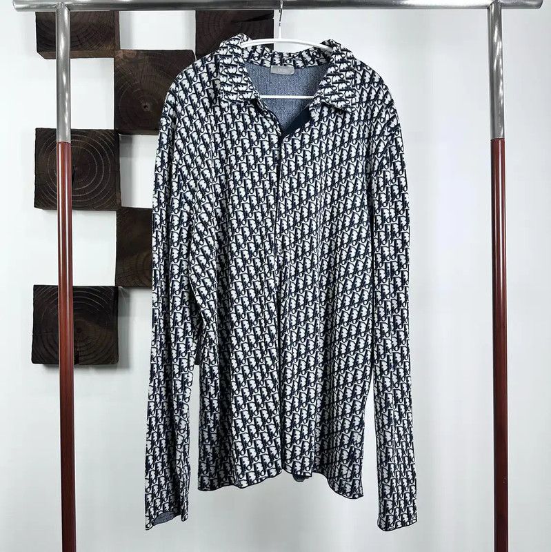 Dior Dior Blue Cotton Blend Long Sleeve Shirt 0089 Size US XXL / EU 58 / 5 - 1 Thumbnail