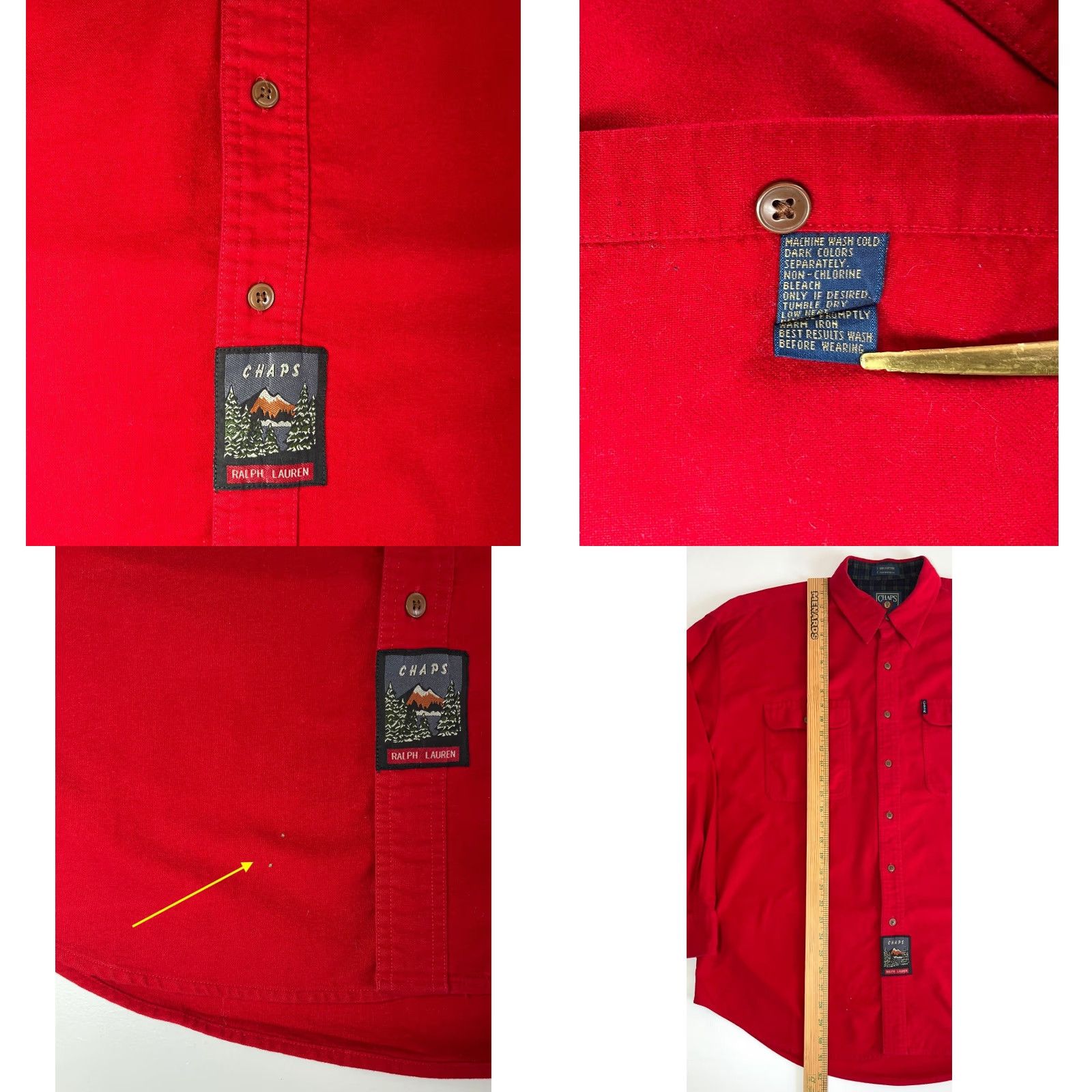 Ralph Lauren VINTAGE Chaps Ralph Lauren Button-Up Shirt Mens XL Red 90s Vintage Americana Classic 2 Pockets Size US XL / EU 56 / 4 - 8 Thumbnail