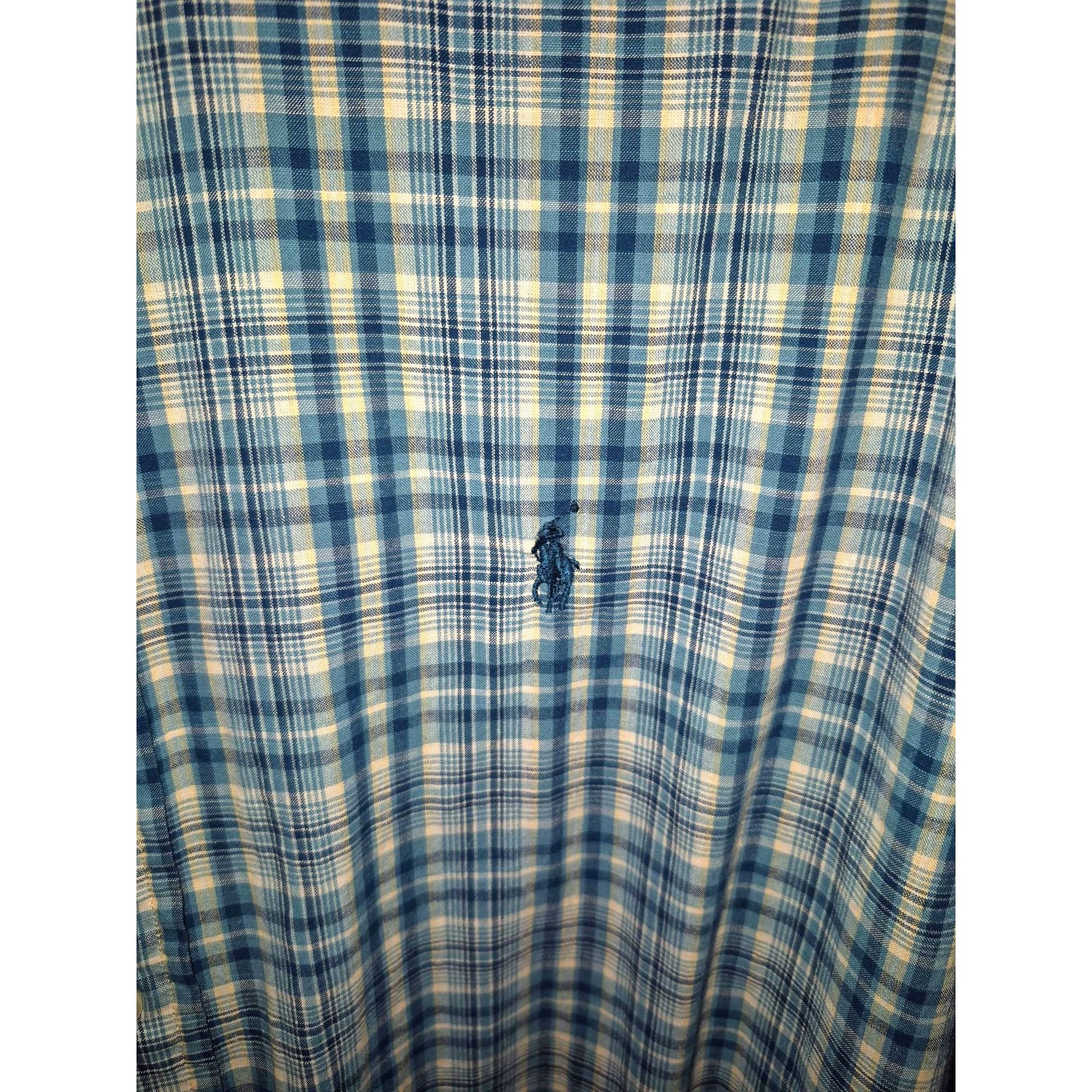 Polo Ralph Lauren Polo Ralph Lauren Blue Plaid Long Sleeve Button-Down Shirt B Size US L / EU 52-54 / 3 - 3 Thumbnail